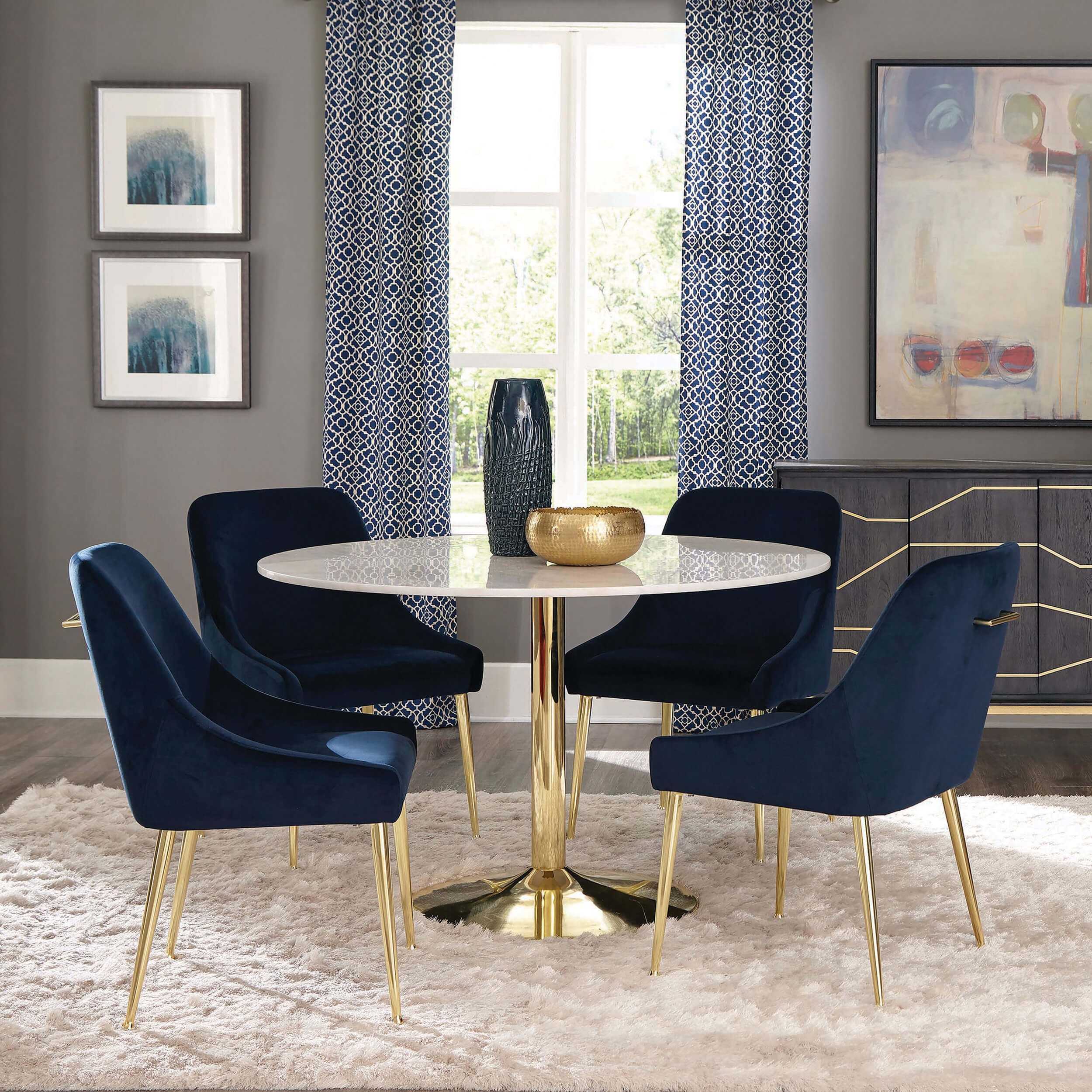 Kella Marble Round Dining Table