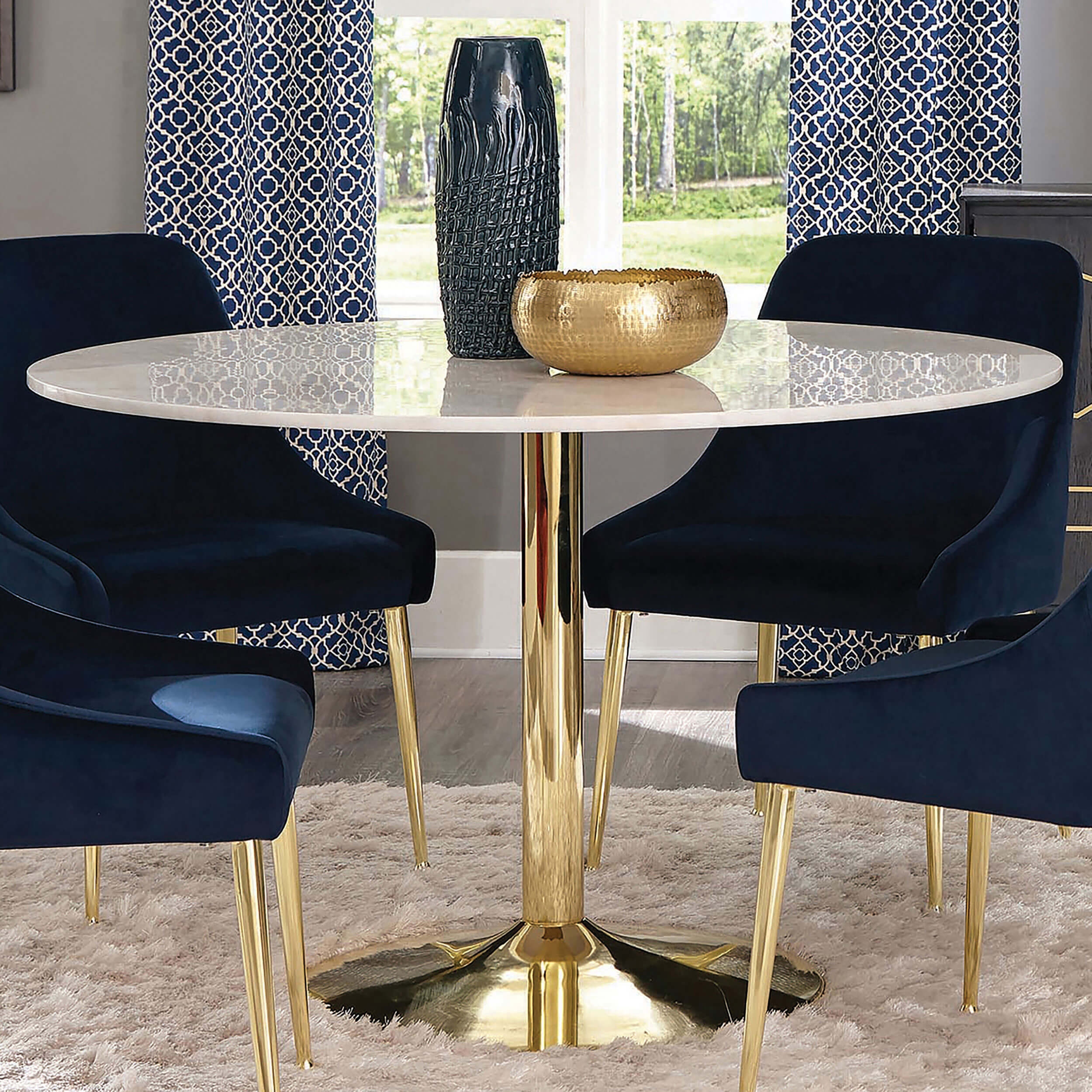 Kella Marble Round Dining Table