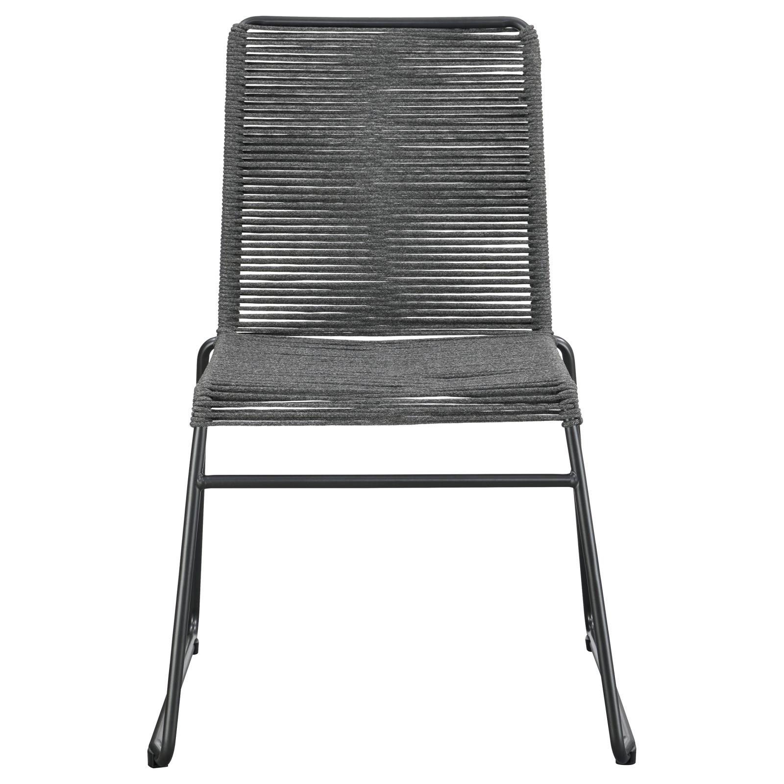 Jerome Woven Rope Stackable Side Chair with Metal Base