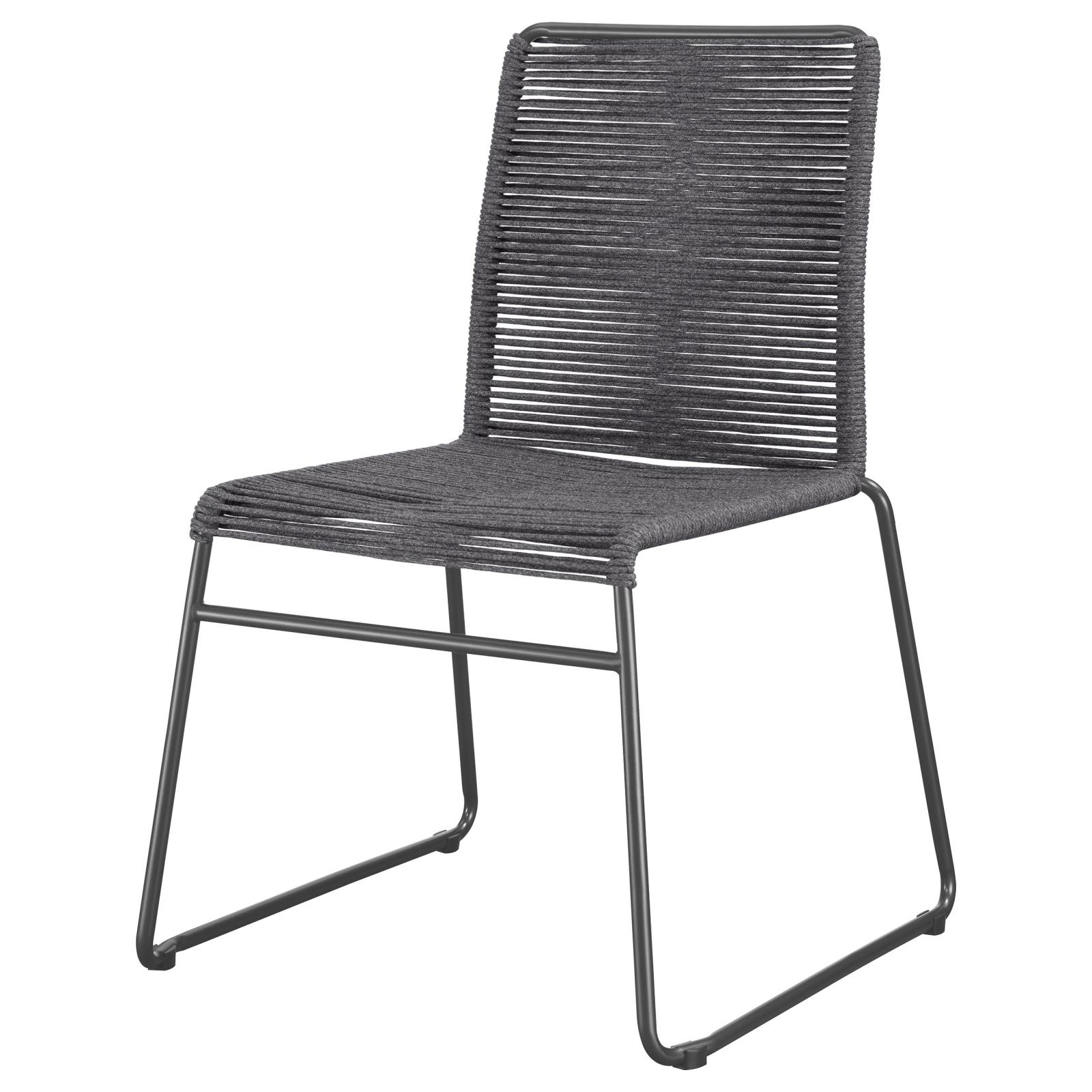 Jerome Woven Rope Stackable Side Chair with Metal Base