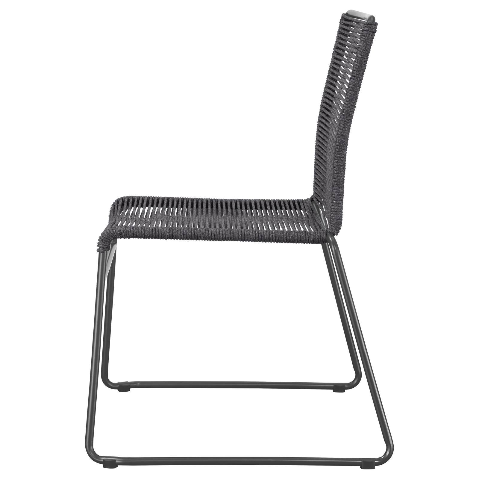 Jerome Woven Rope Stackable Side Chair with Metal Base