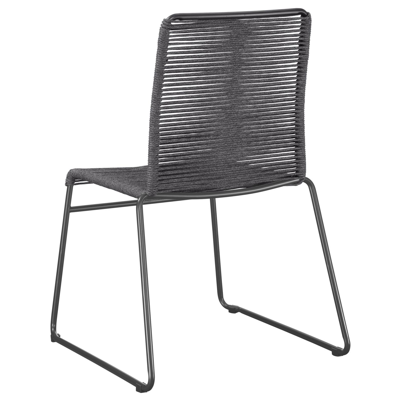 Jerome Woven Rope Stackable Side Chair with Metal Base