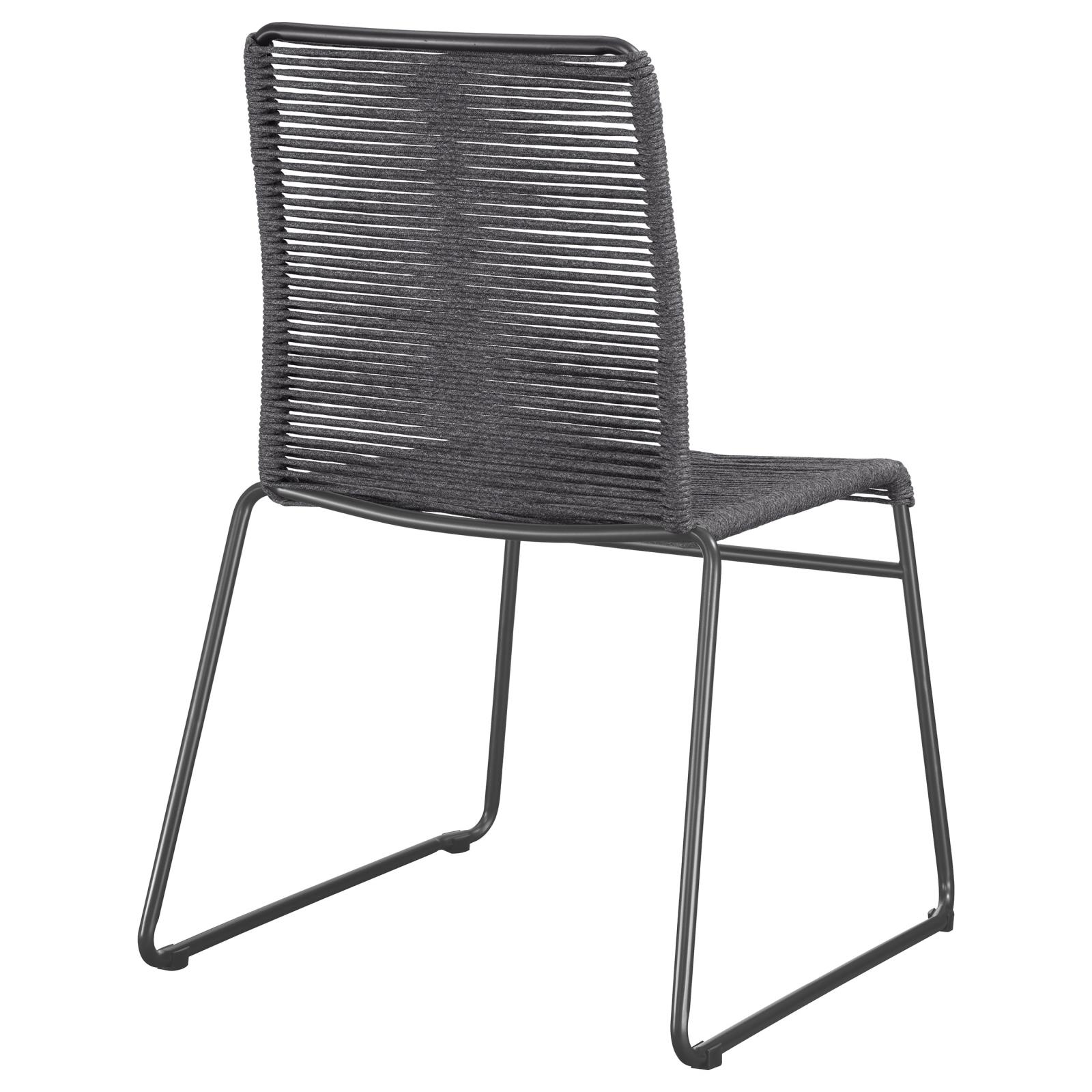 Jerome Woven Rope Stackable Side Chair with Metal Base