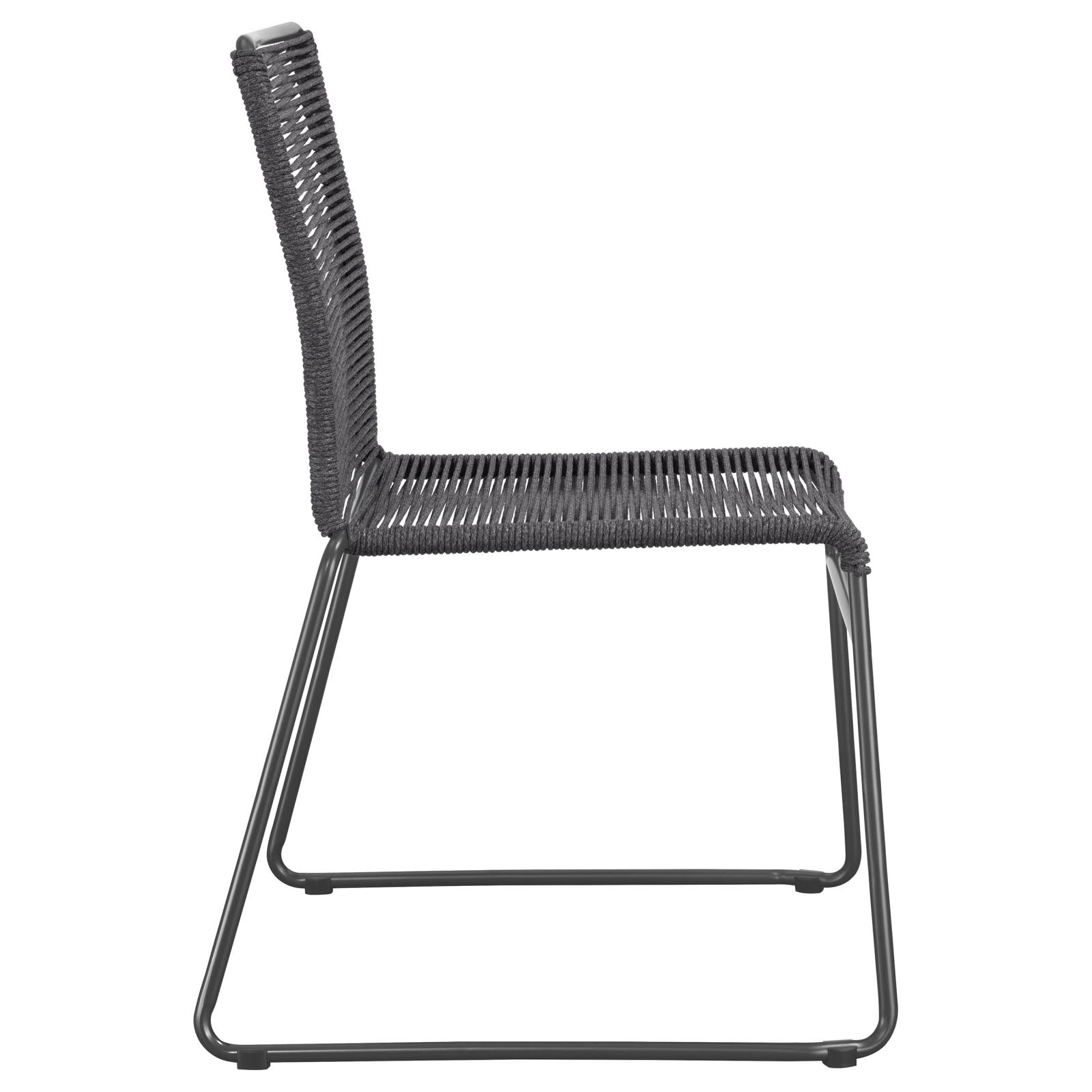 Jerome Woven Rope Stackable Side Chair with Metal Base