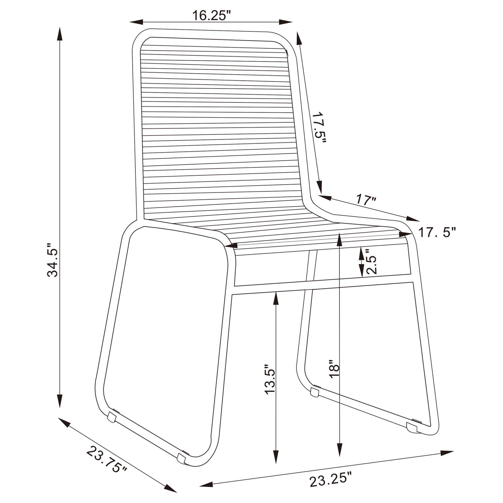 Jerome Woven Rope Stackable Side Chair with Metal Base