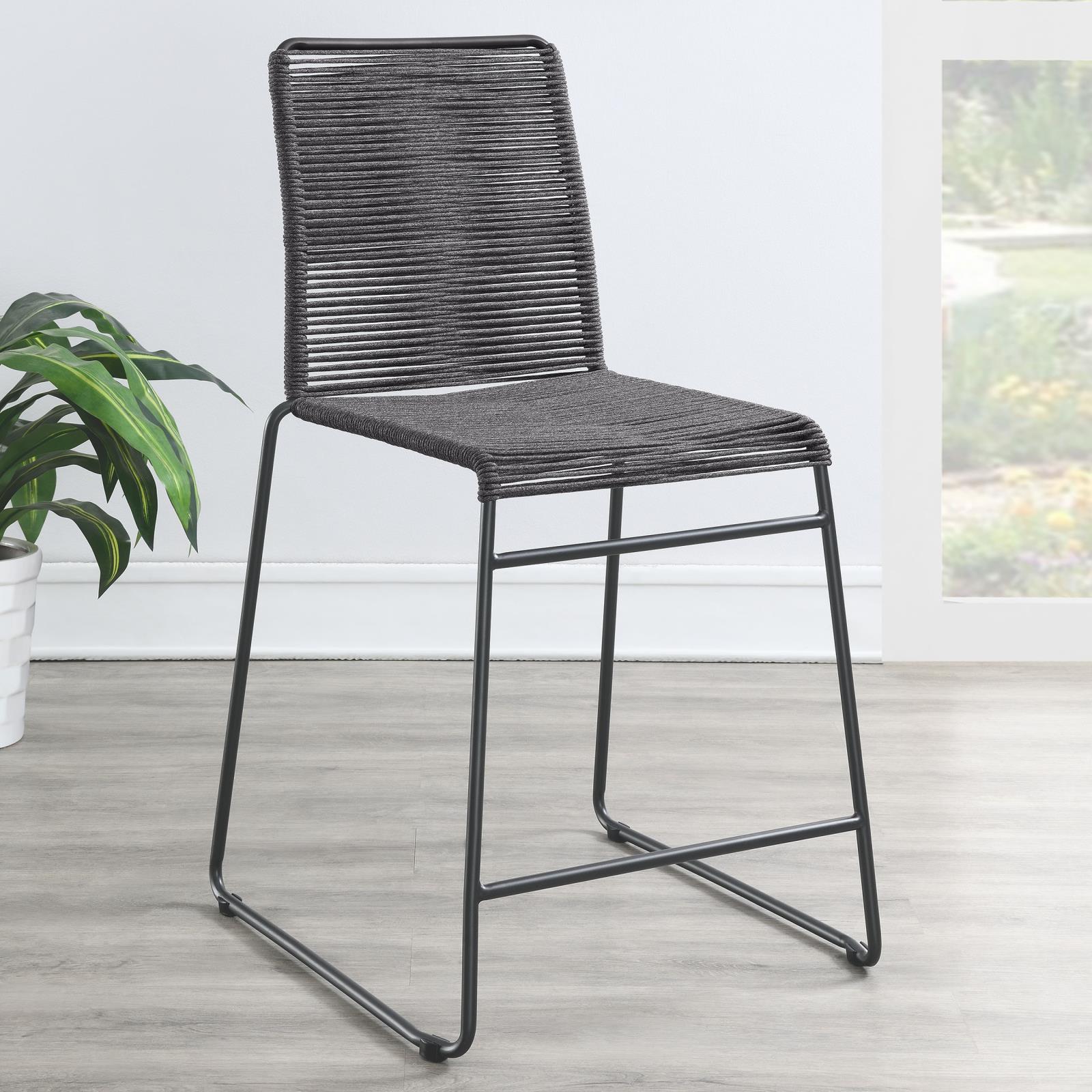 Jerome Woven Rope Counter Stool with Metal Base