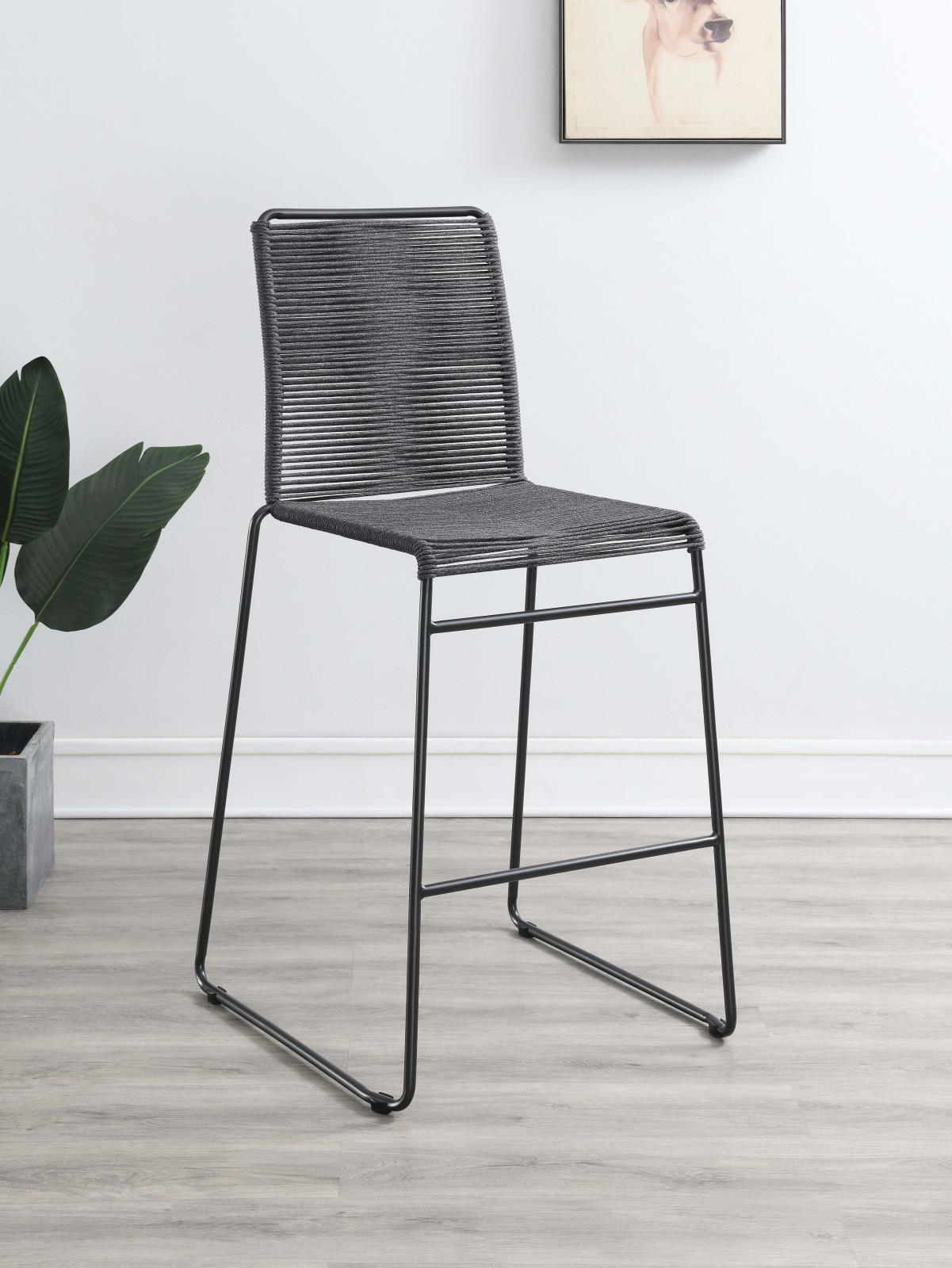 Jerome Woven Rope Bar Stool with Metal Base