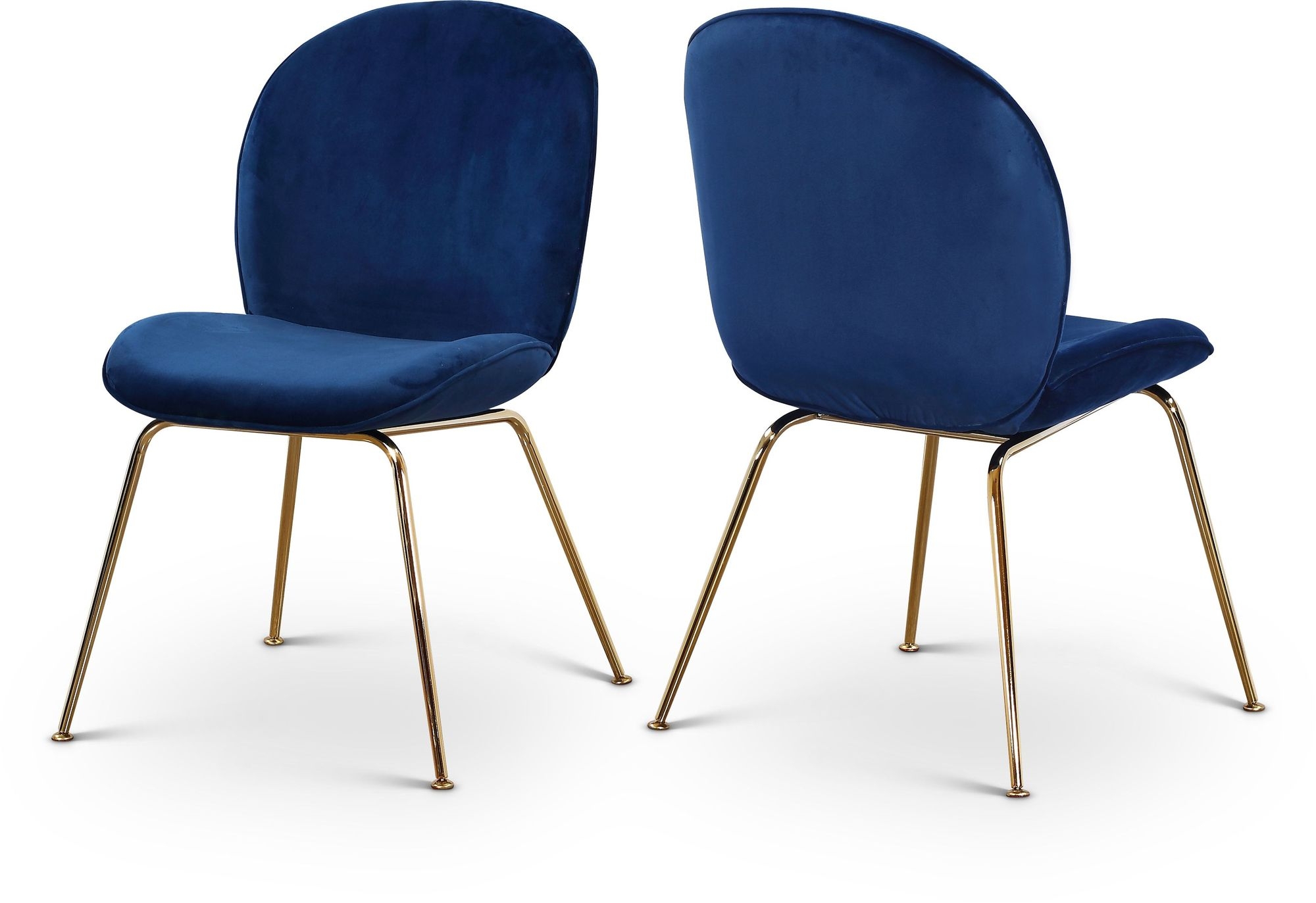 Paris Velvet Dining Chair with Polished Metal Frame