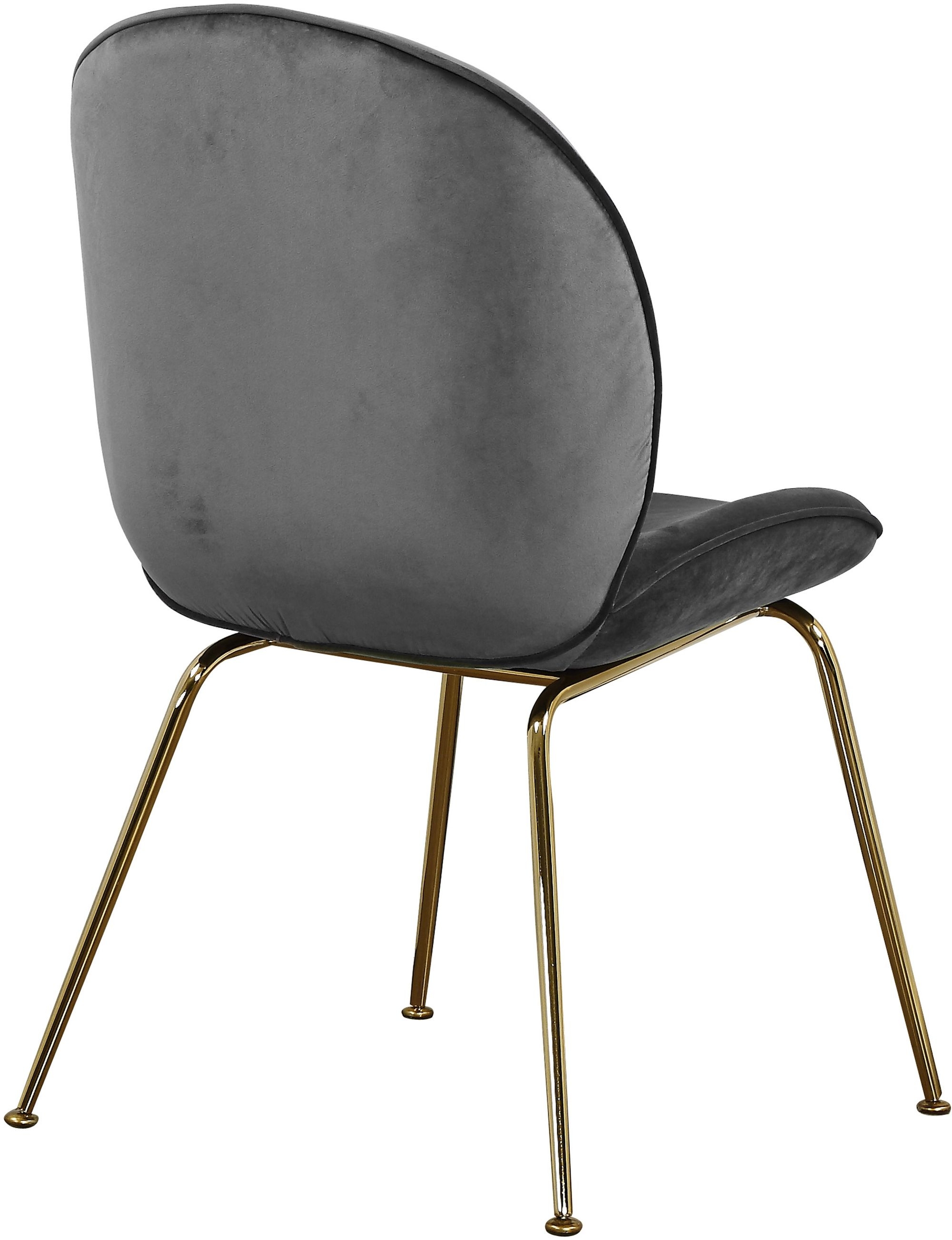 Paris Velvet Dining Chair with Polished Metal Frame