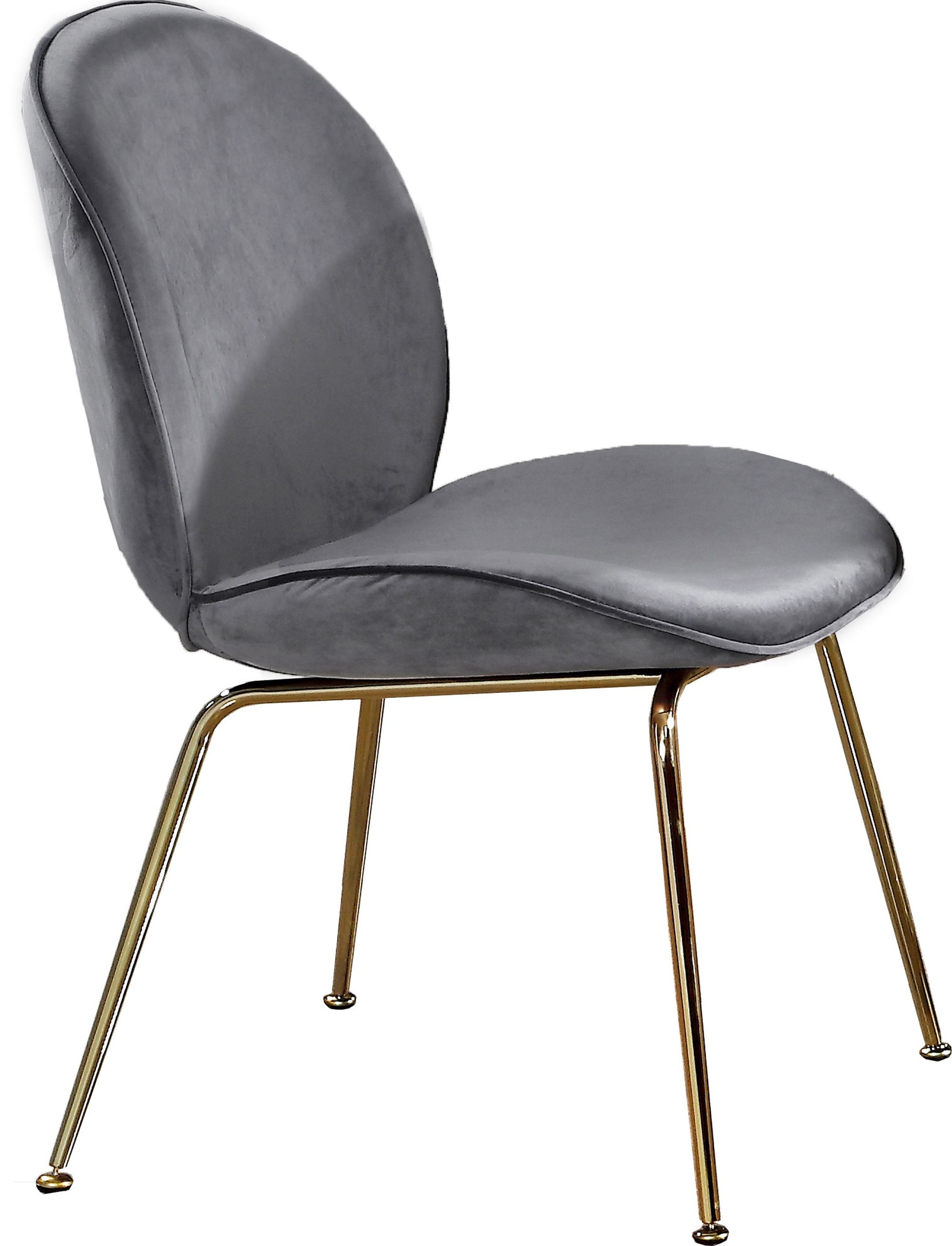 Paris Velvet Dining Chair with Polished Metal Frame