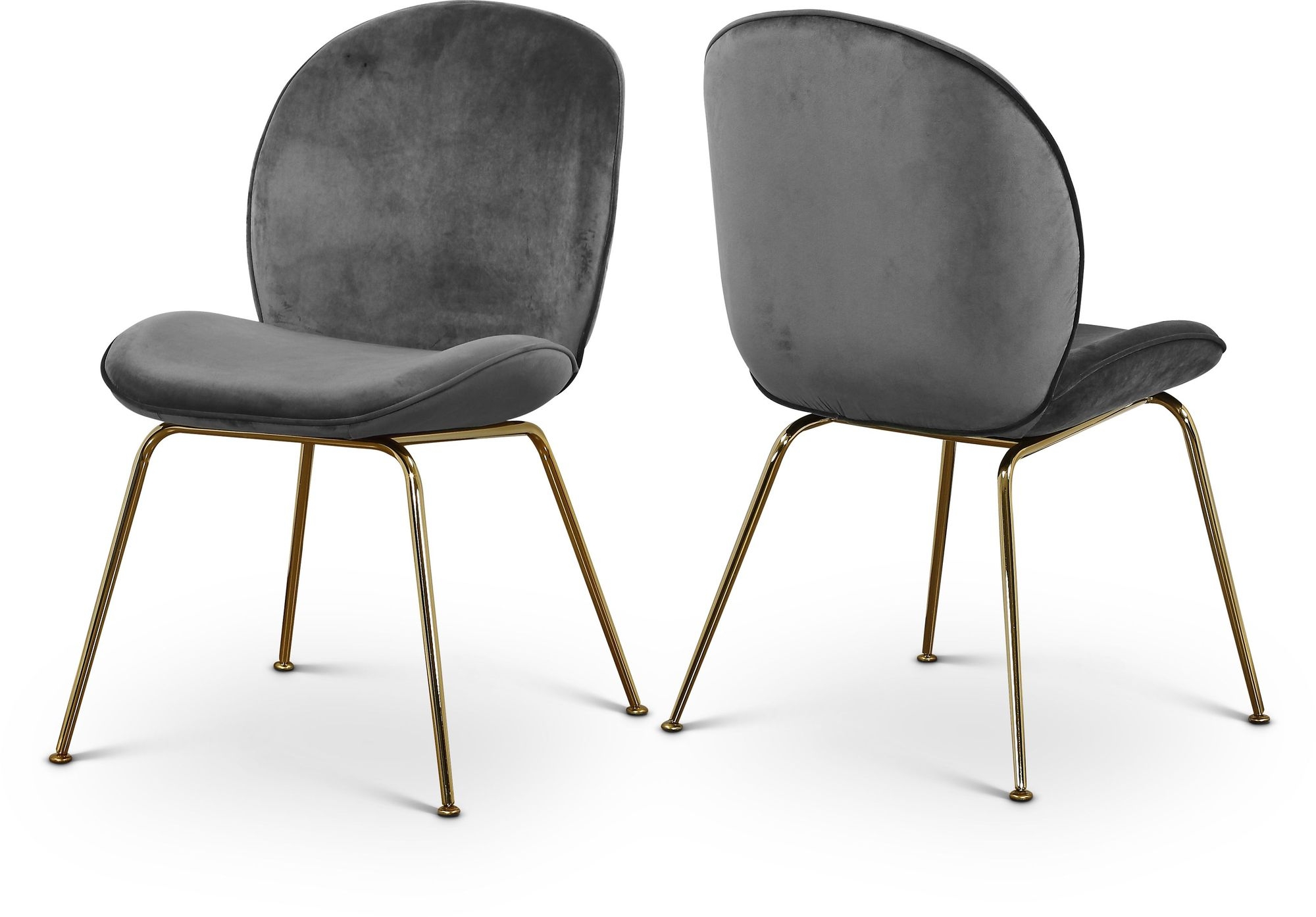 Paris Velvet Dining Chair with Polished Metal Frame