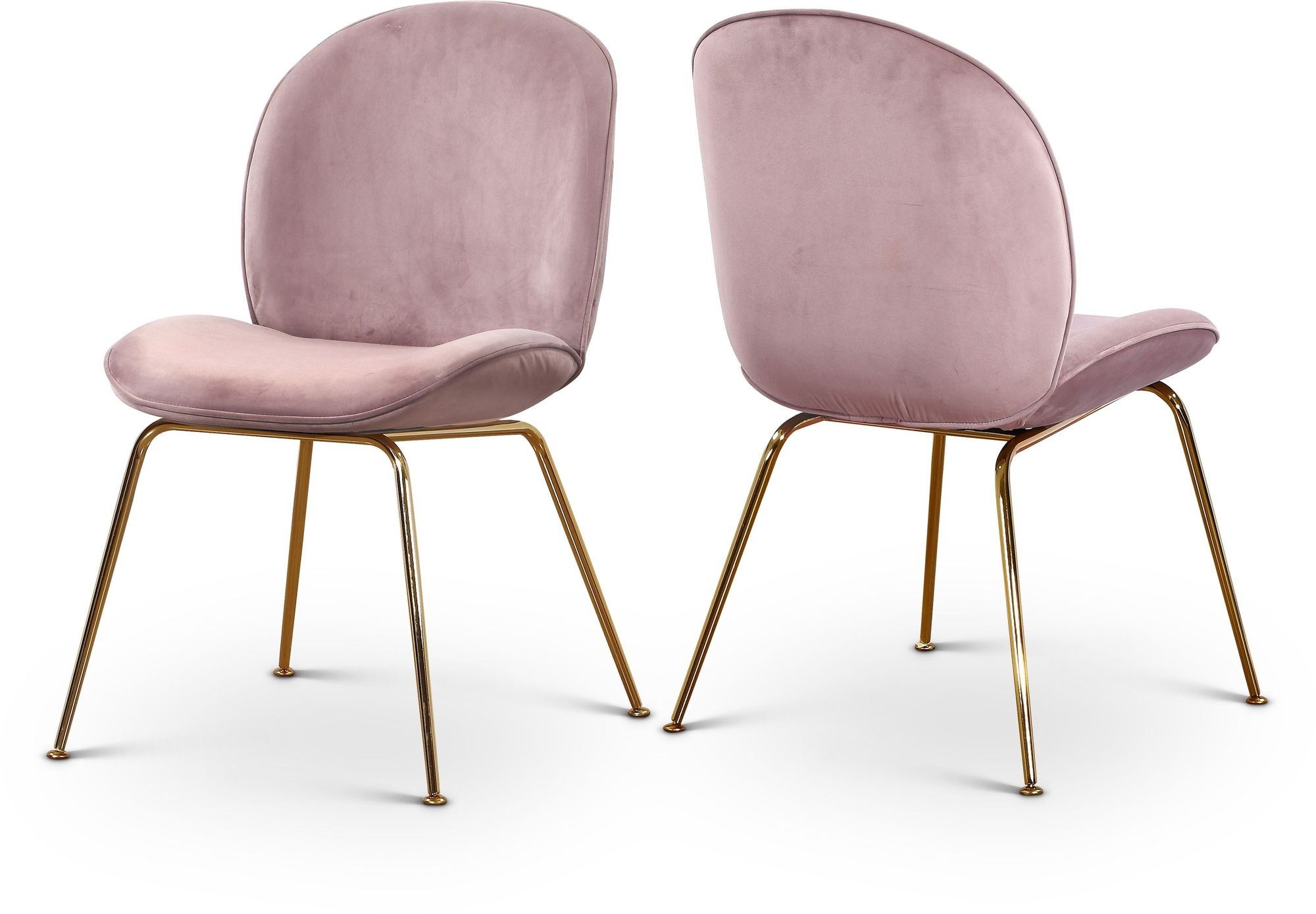 Paris Velvet Dining Chair with Polished Metal Frame