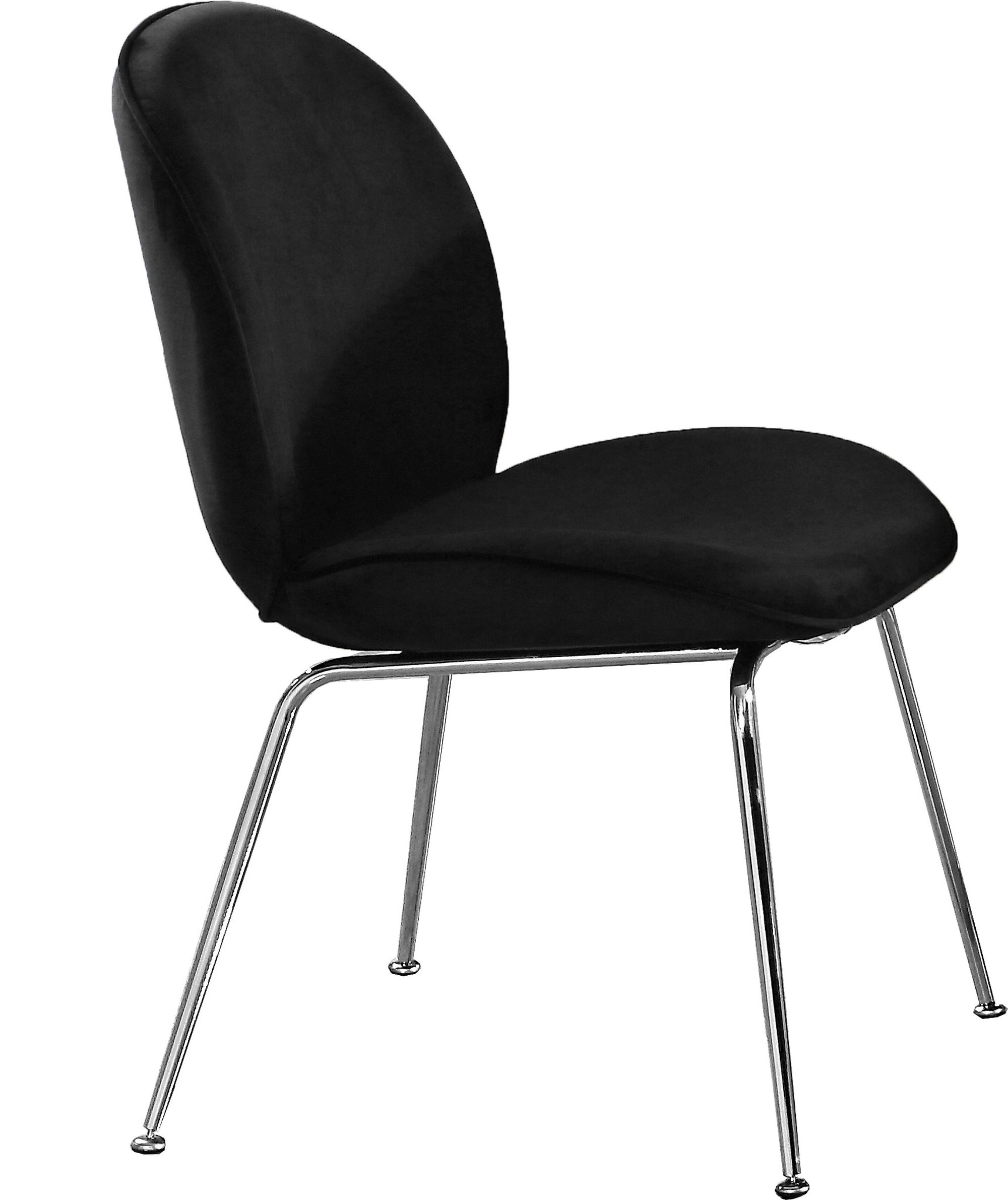 Paris Velvet Dining Chair with Polished Chrome Metal Frame
