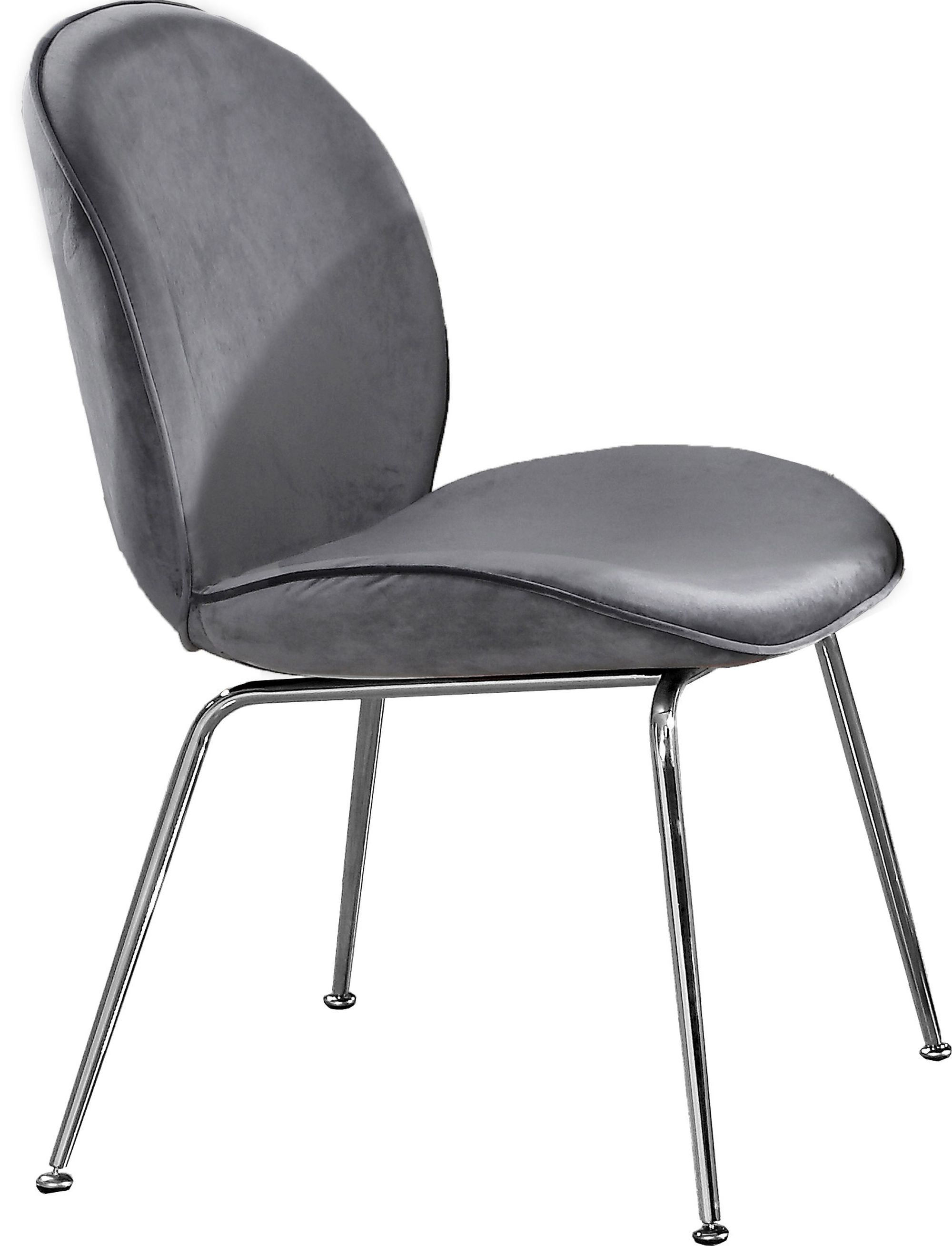 Paris Velvet Dining Chair with Polished Metal Frame