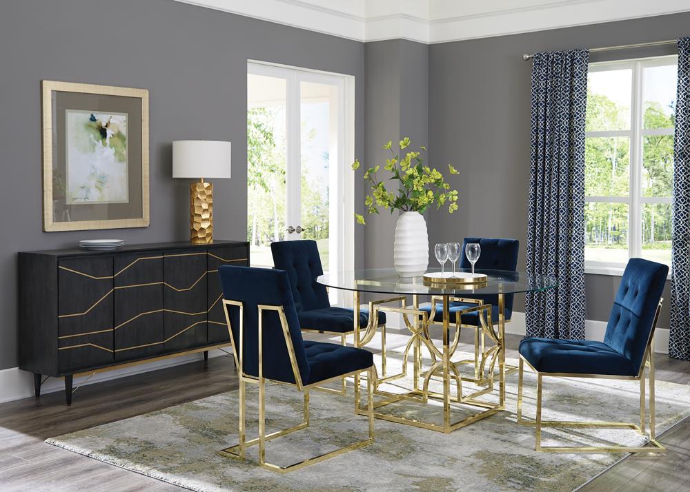 Cisco Velvet Tufted Back Side Chair