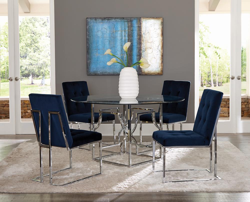 Cisco Velvet Tufted Back Side Chair