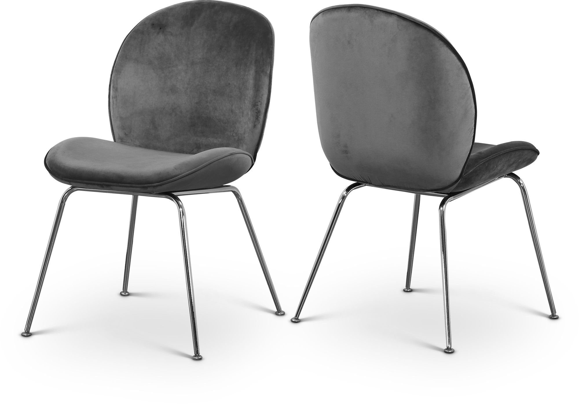 Paris Velvet Dining Chair with Polished Metal Frame