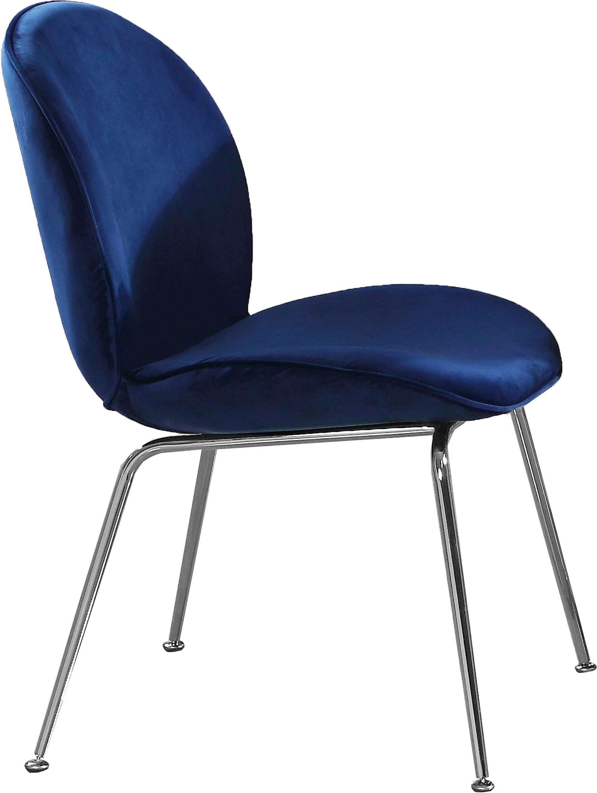Paris Velvet Dining Chair with Polished Metal Frame