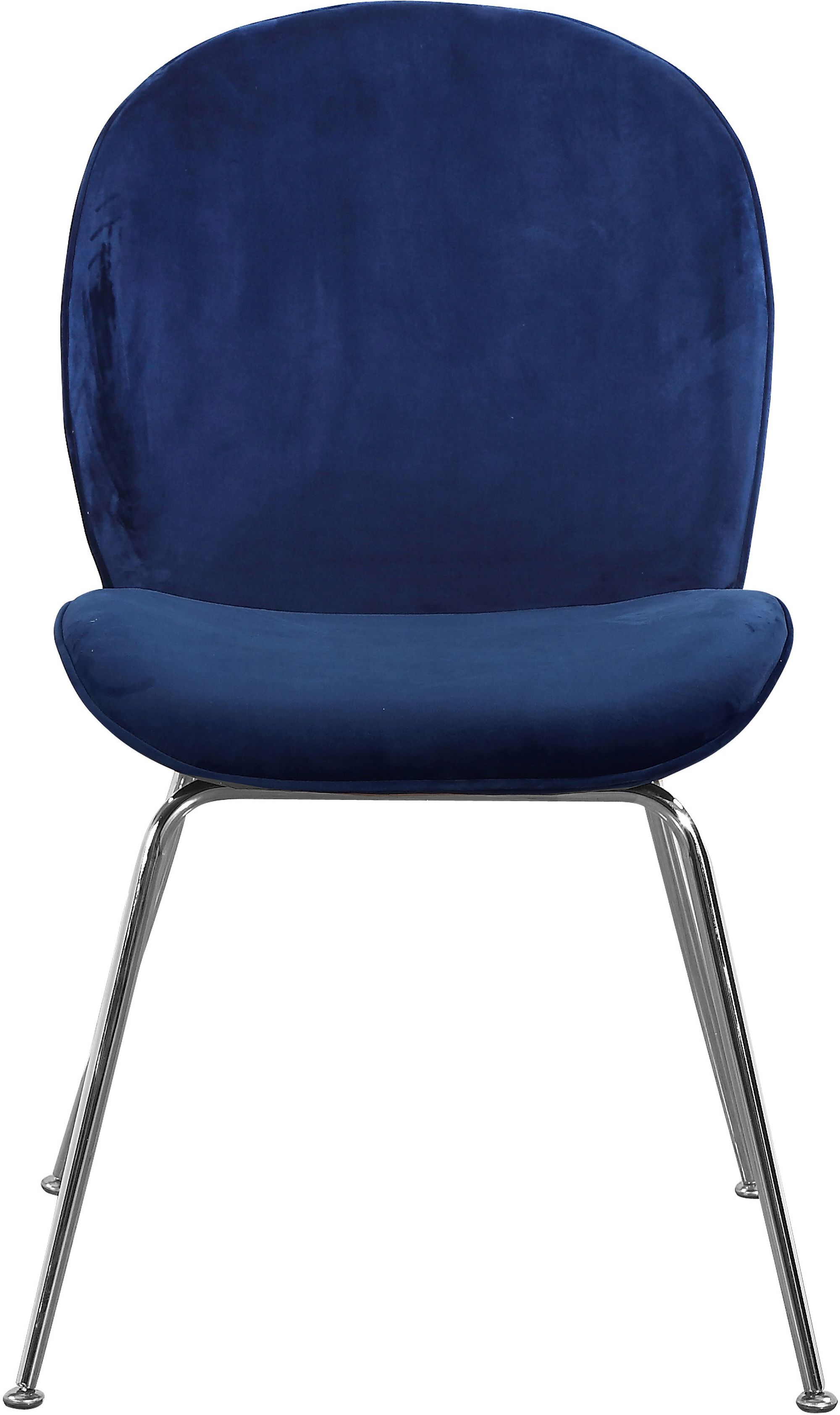 Paris Velvet Dining Chair with Polished Chrome Metal Frame