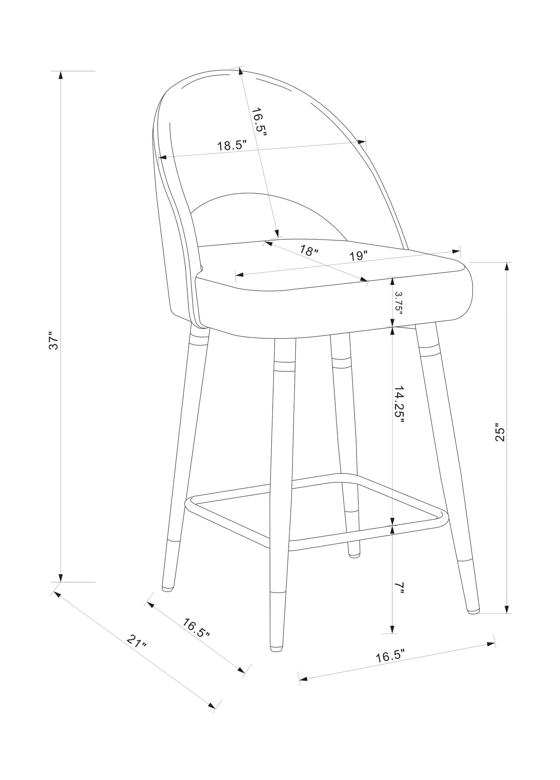 Lindsey Arched Back Velvet Counter Stool