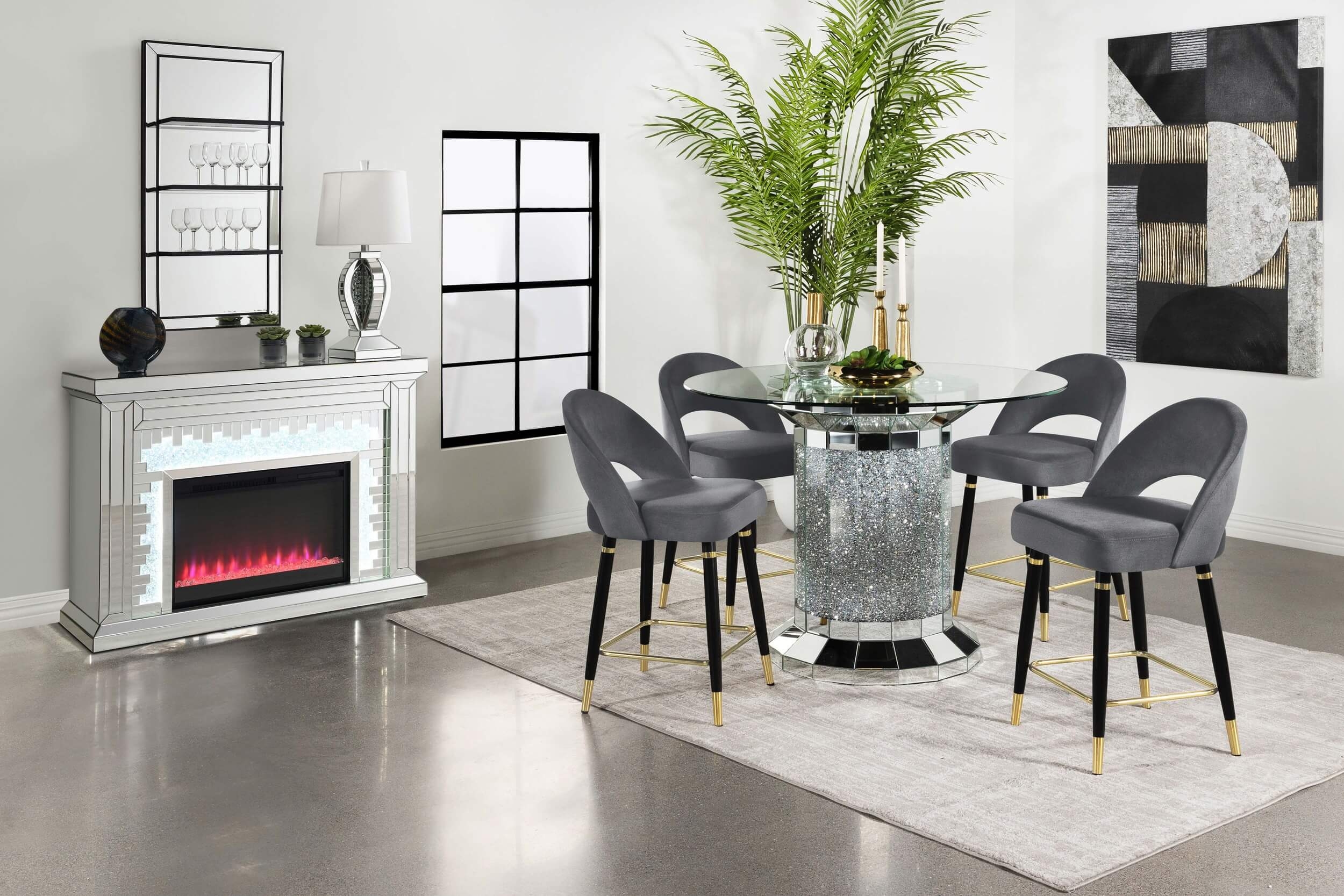 Lindsey Arched Back Velvet Counter Stool