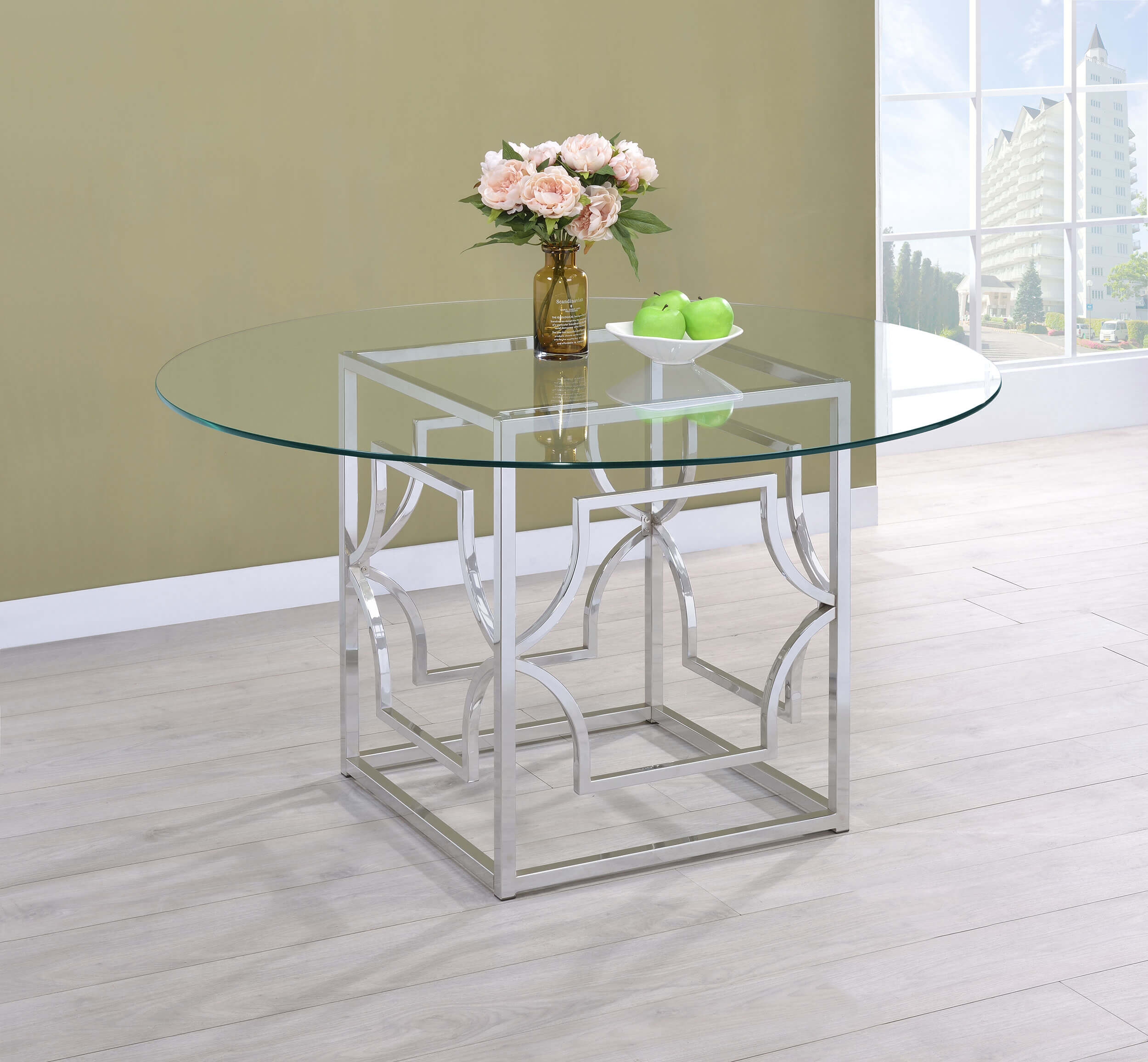 Starlight Round Glass Top Dining Table