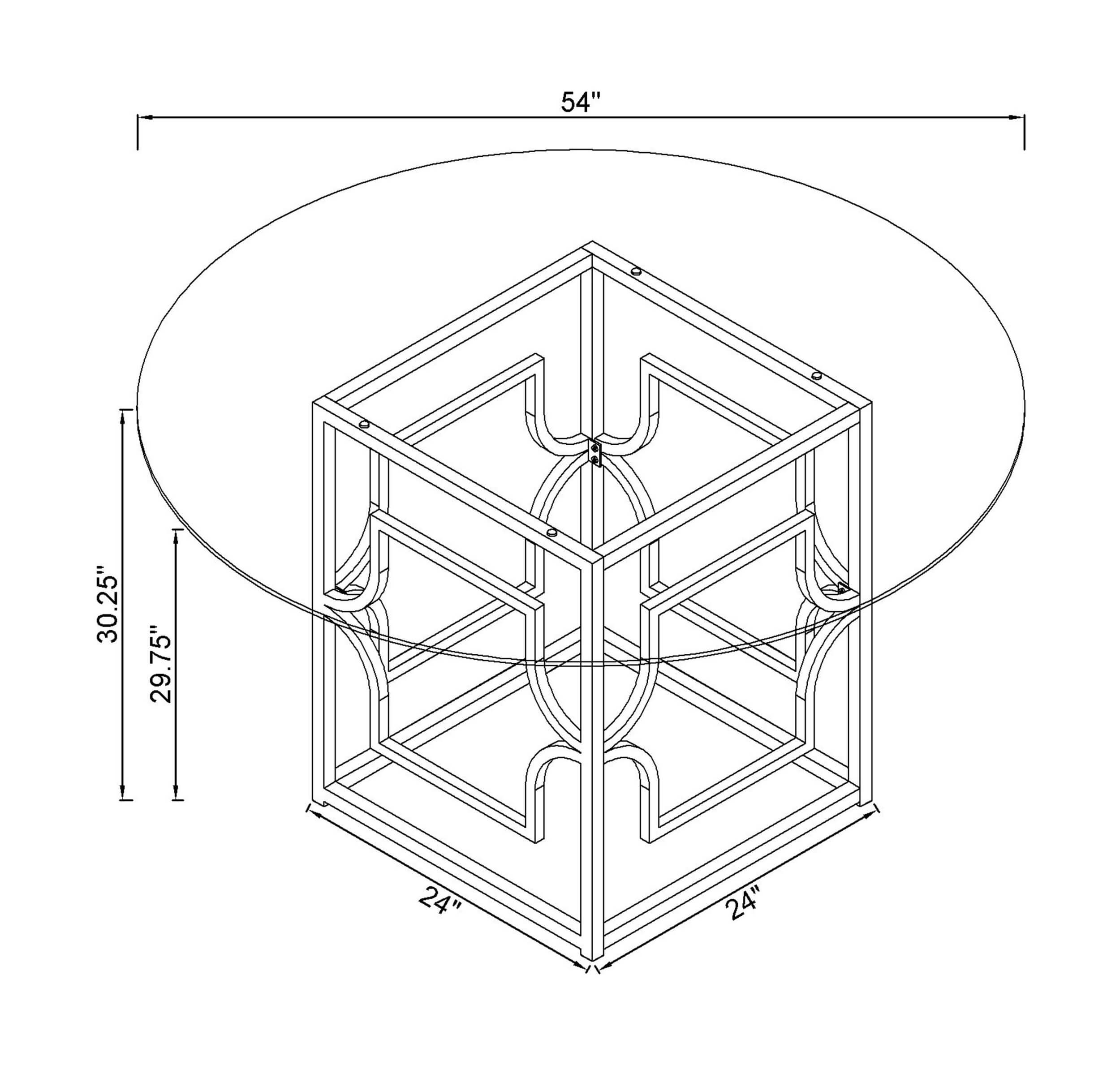 Starlight Round Glass Top Dining Table