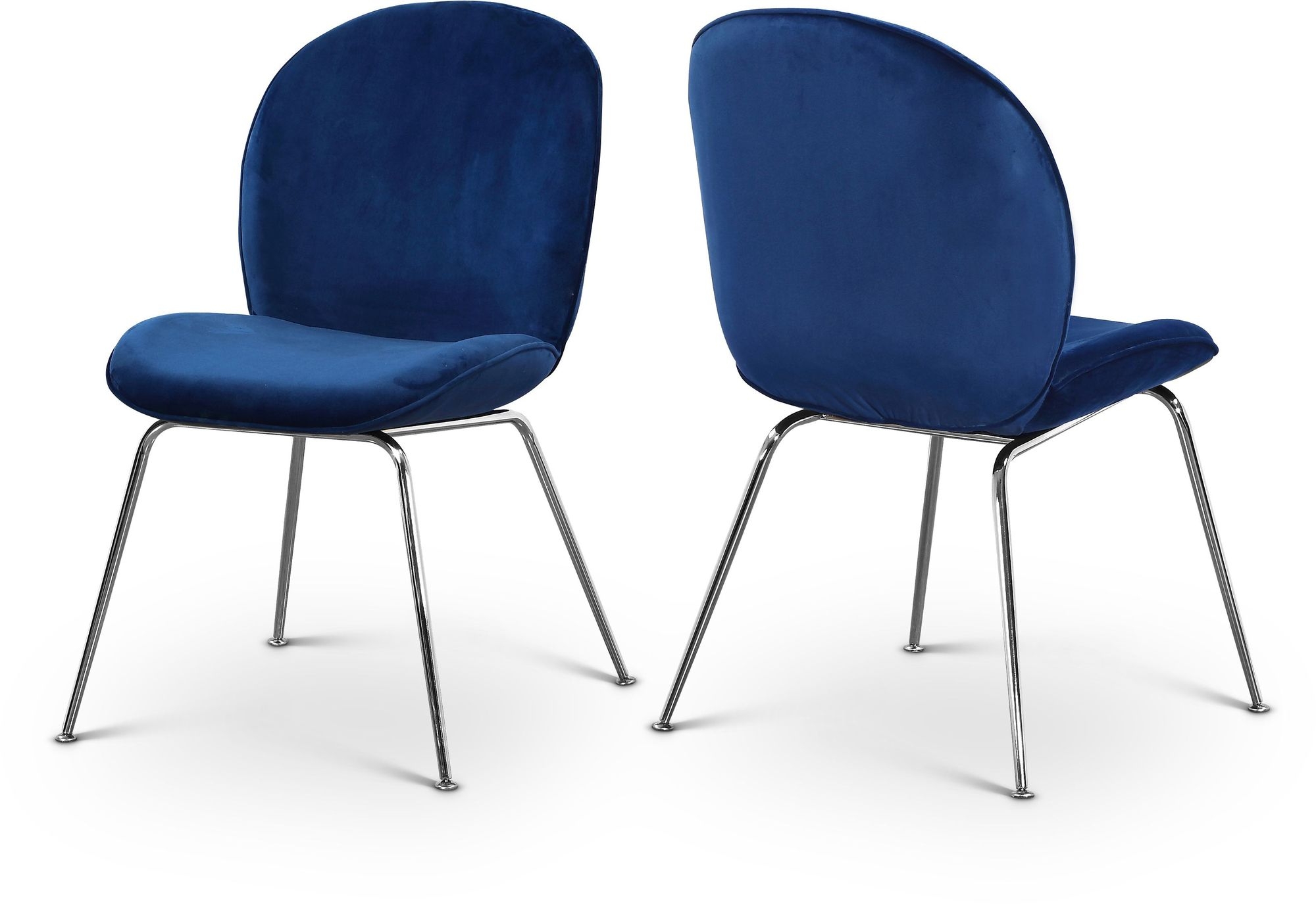 Paris Velvet Dining Chair with Polished Metal Frame