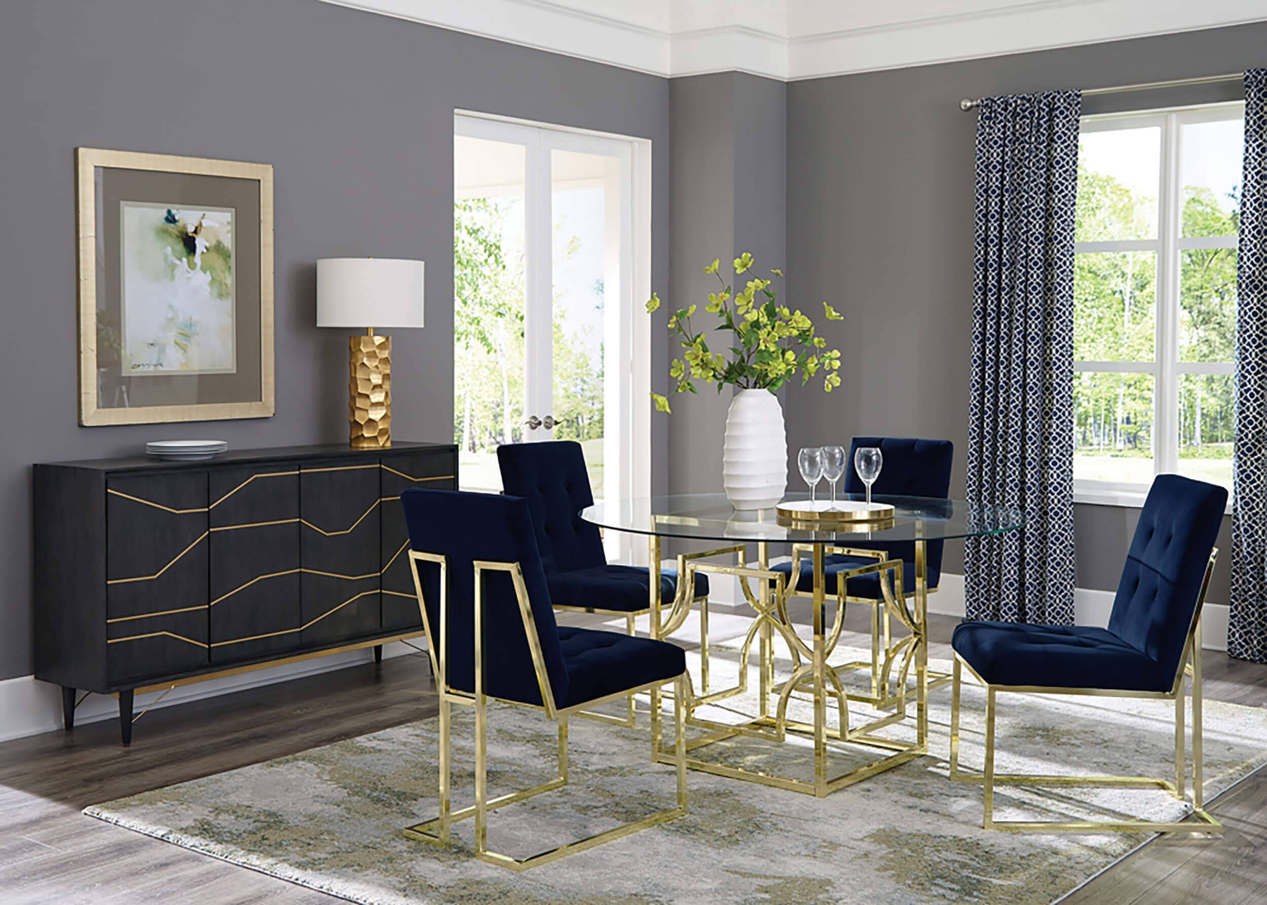 Starlight Round Glass Top Dining Table