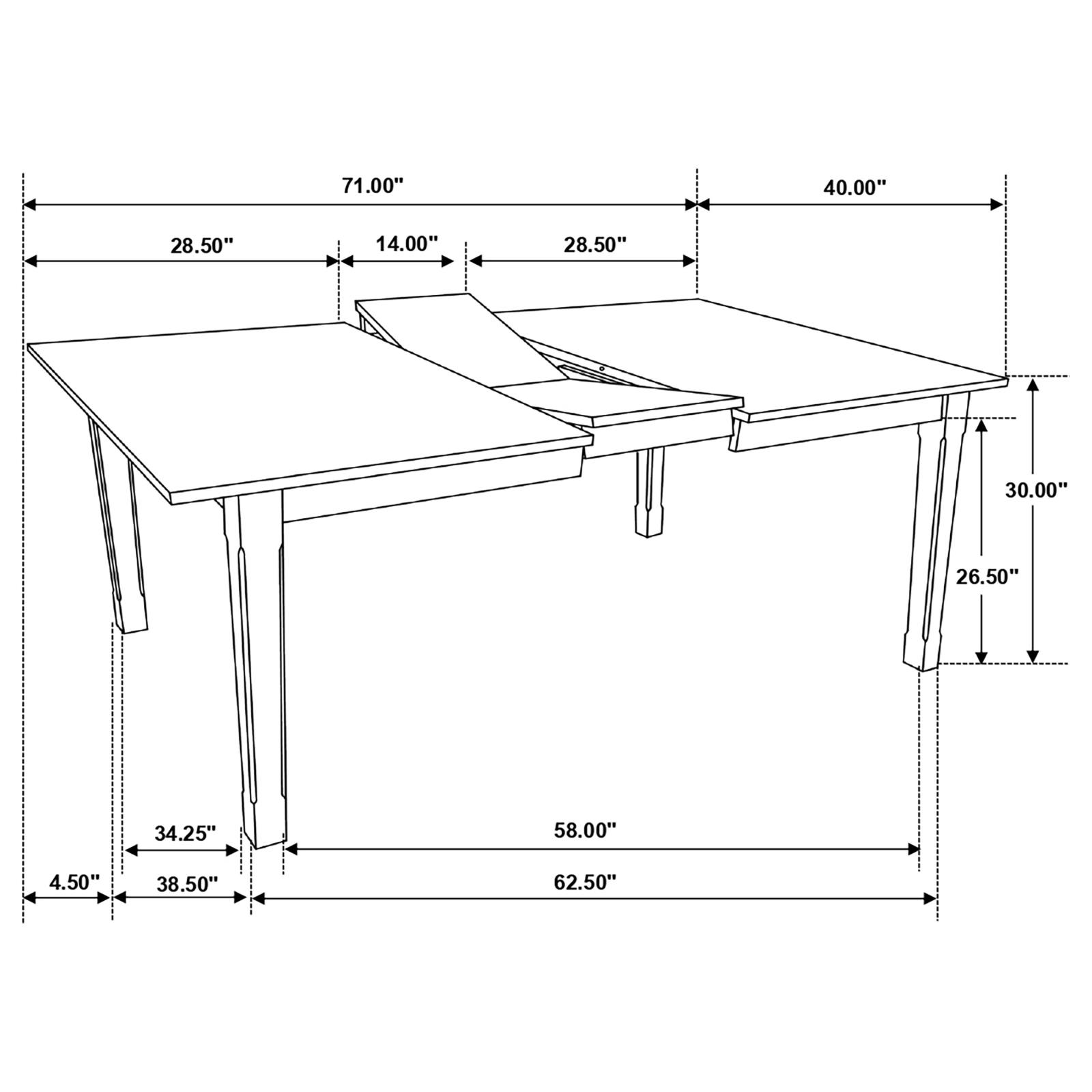 Kirby Wood/Wood Veneer Rectangular Dining Table with Butterfly Leaf