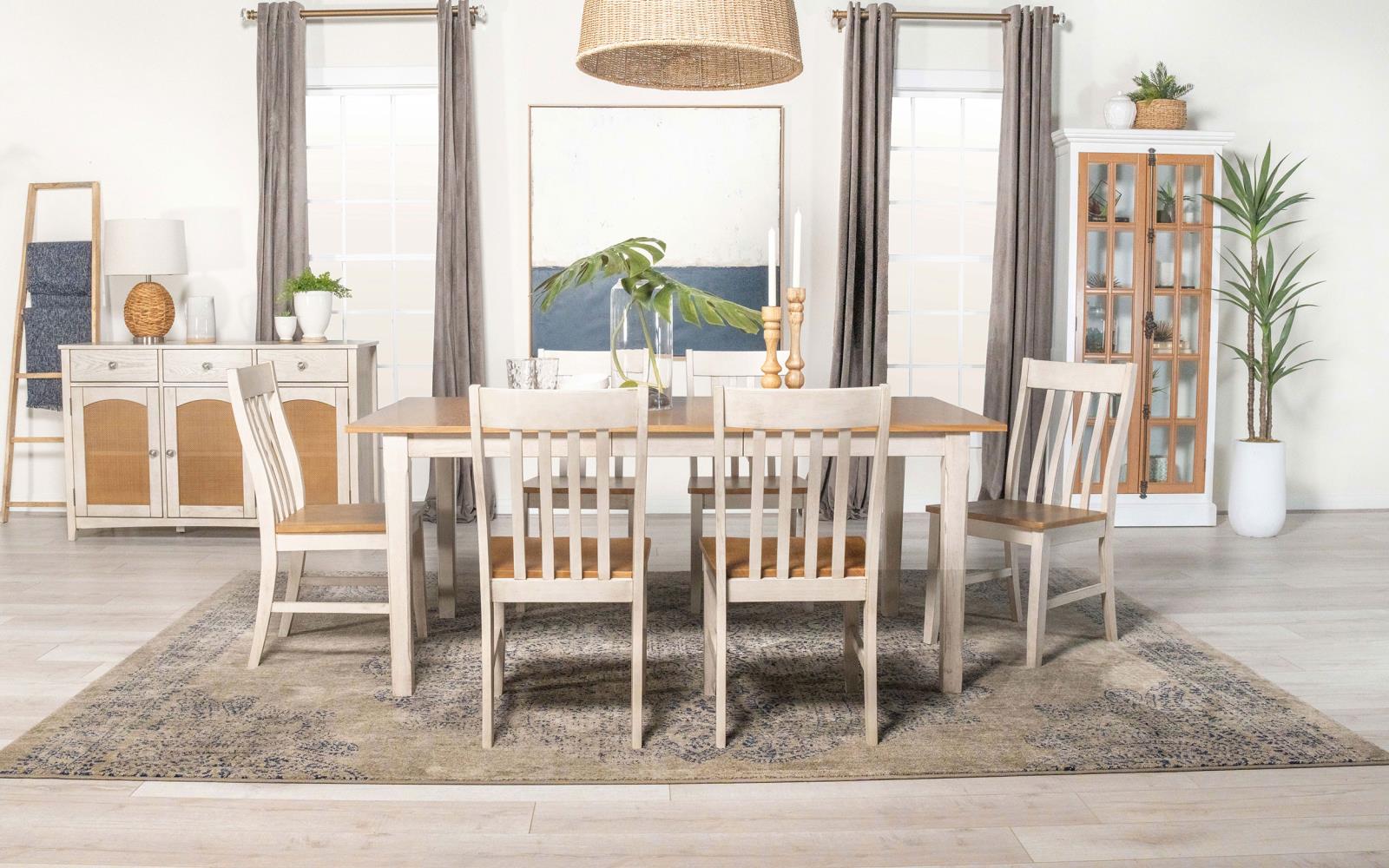 Kirby Wood/Wood Veneer Rectangular Dining Table with Butterfly Leaf