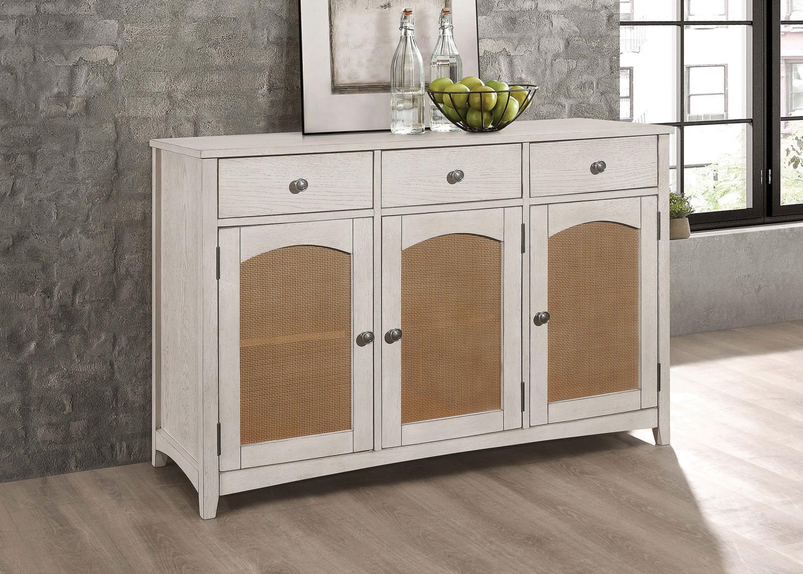 Kirby 3-drawer Wood Veneer Server with Adjustable Shelves