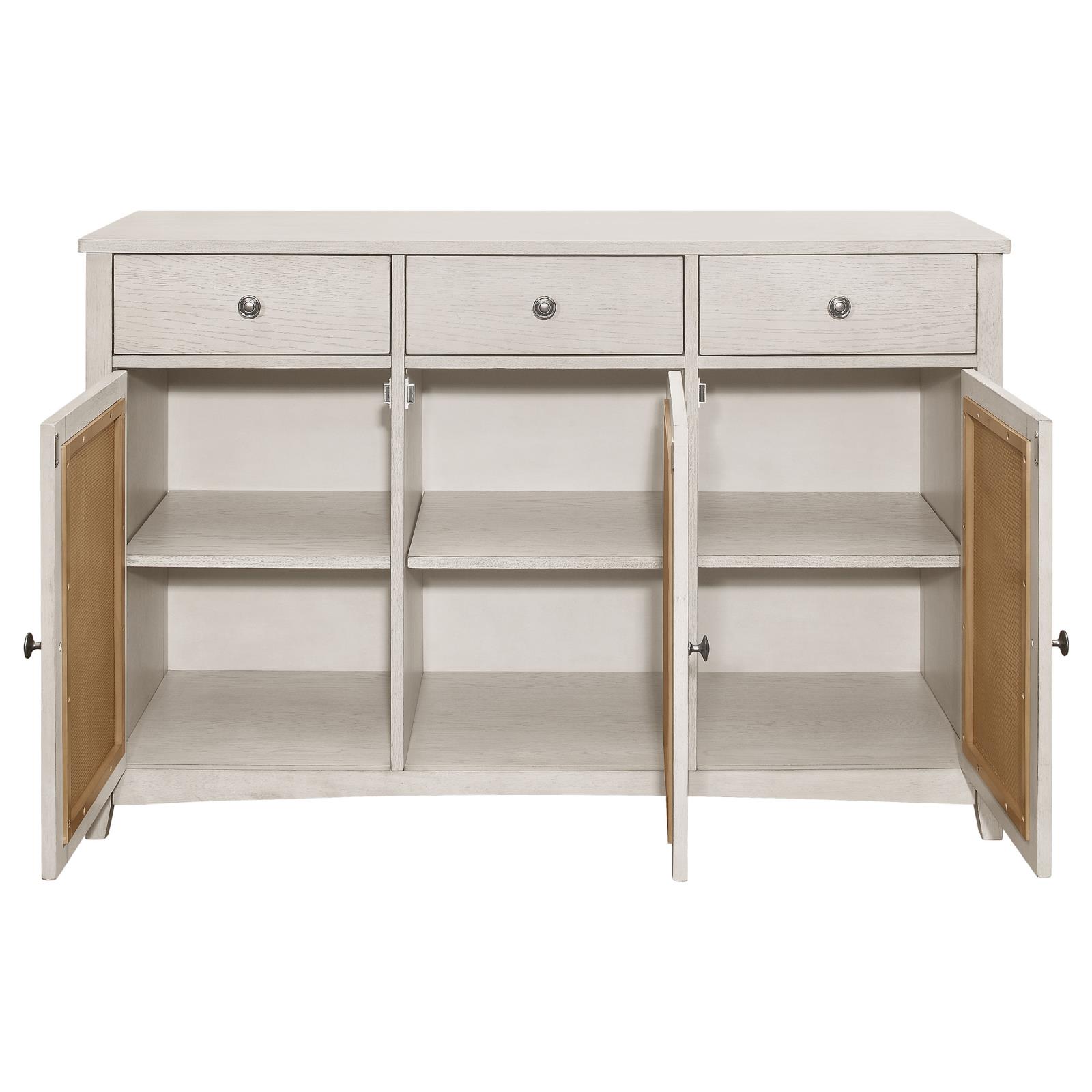 Kirby 3-drawer Wood Veneer Server with Adjustable Shelves