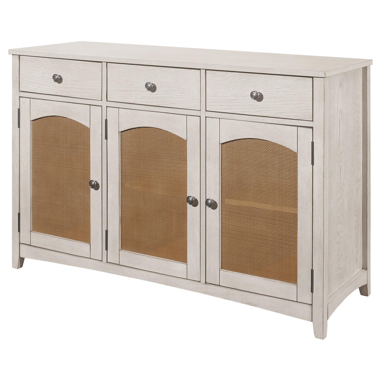 Kirby 3-drawer Wood Veneer Server with Adjustable Shelves