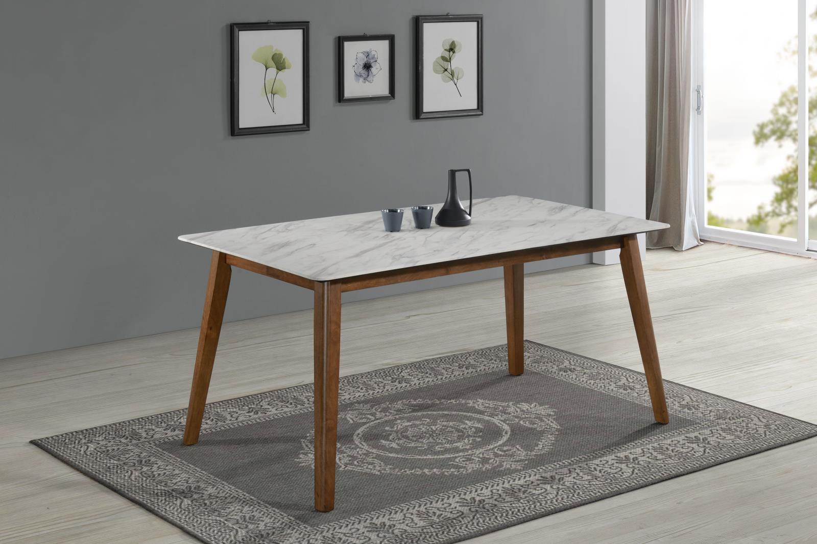 Everett Faux Marble Top Dining Table