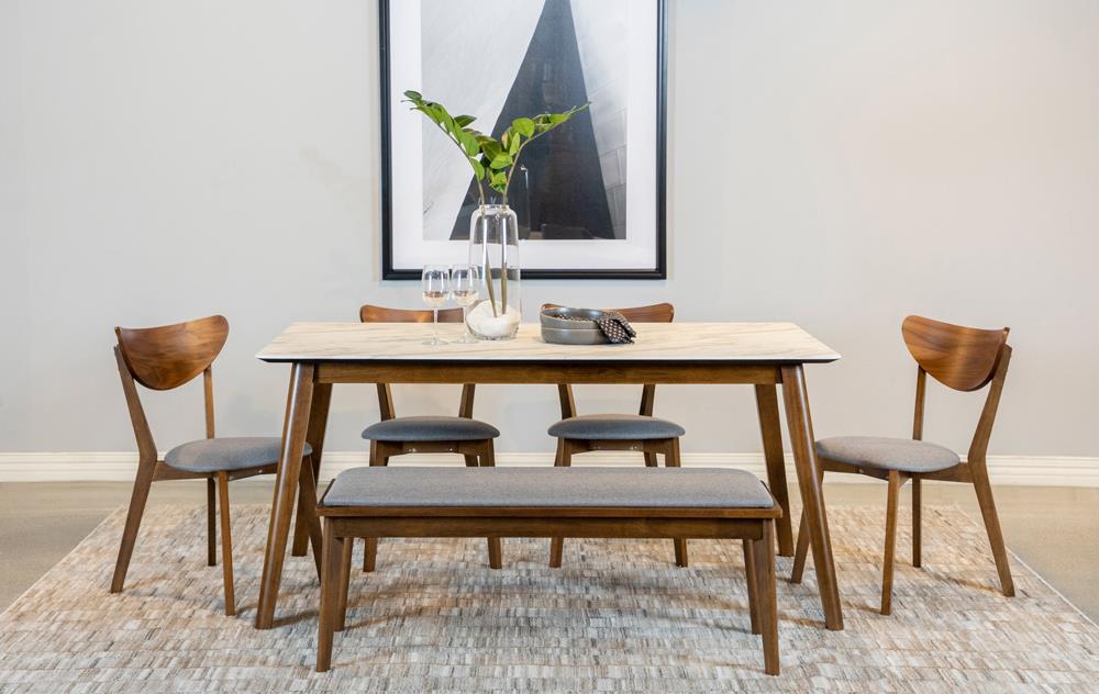 Everett Faux Marble Top Dining Table