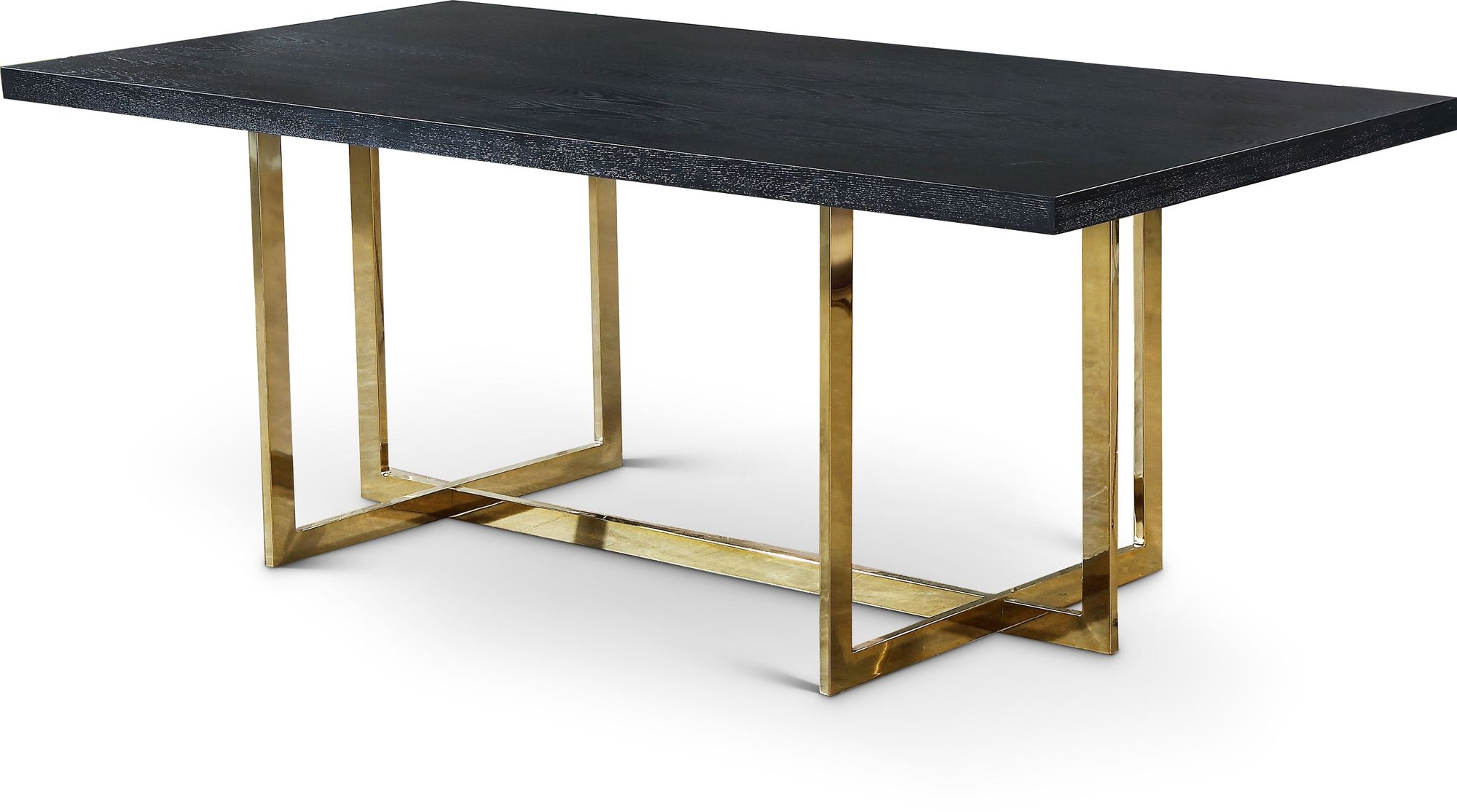 Elle 78" Rectangular Wood Veneer Dining Table with Metal Base