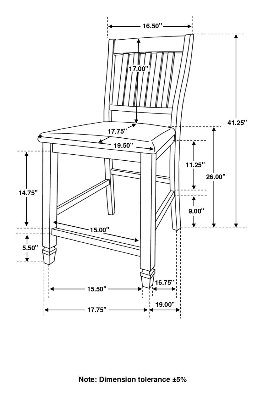 Sarasota Fabric Seat Slat Back Counter Chair