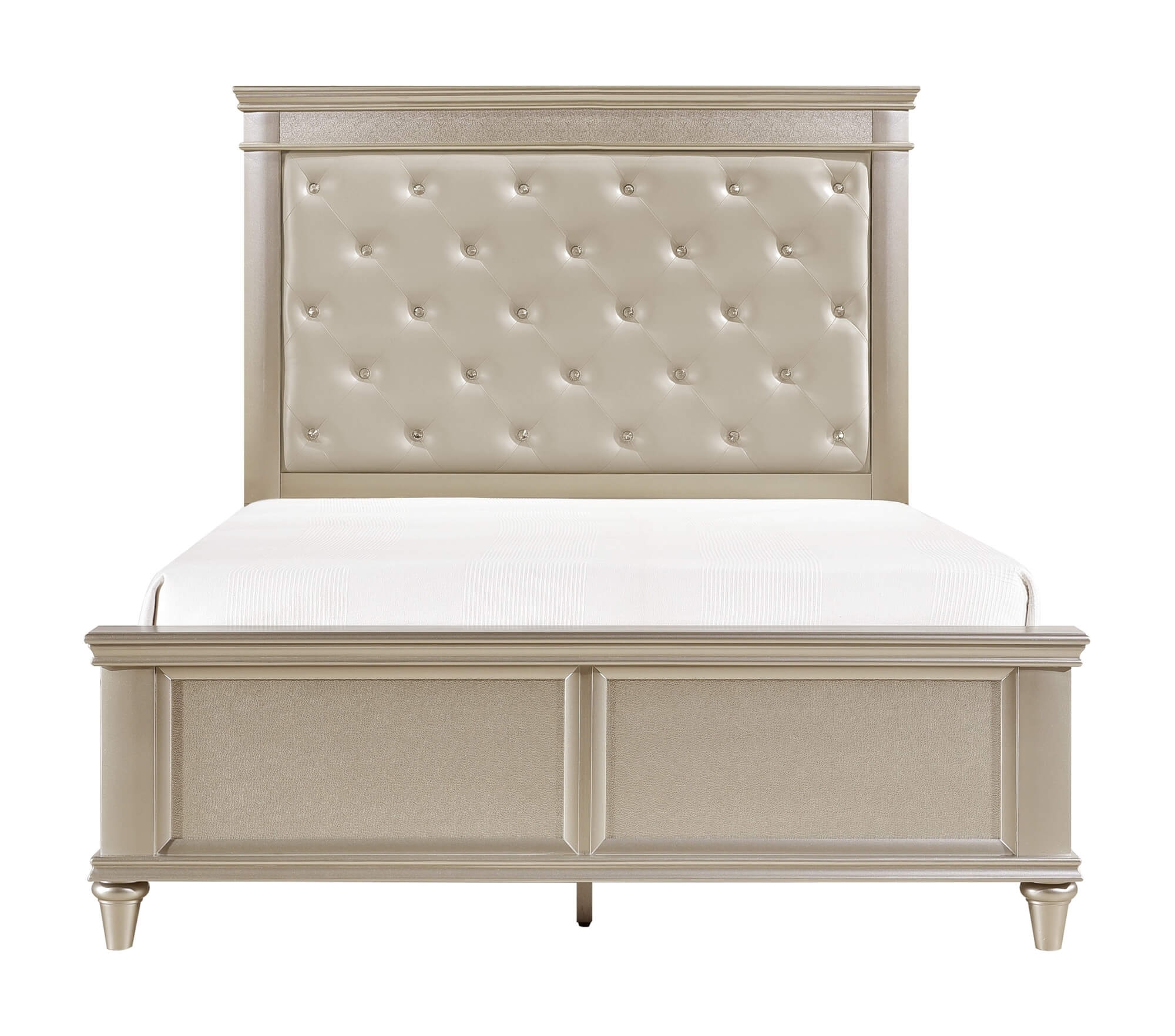 Celandine Leatherette/Wood Tufted Platform Bed, California King Size