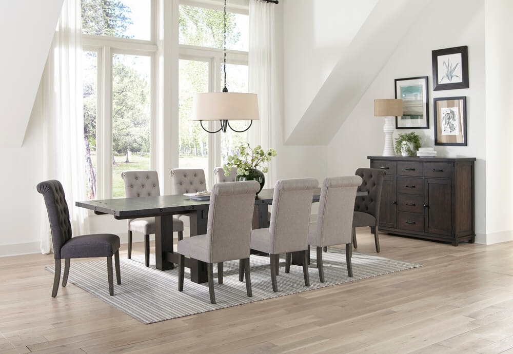 Calandra Wood Rectangle Dining Table with Extension Leaf