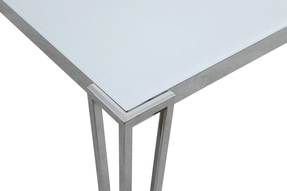 Pauline Glass Rectangular Dining Table with Chrome Legs