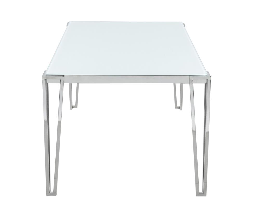 Pauline Glass Rectangular Dining Table with Chrome Legs
