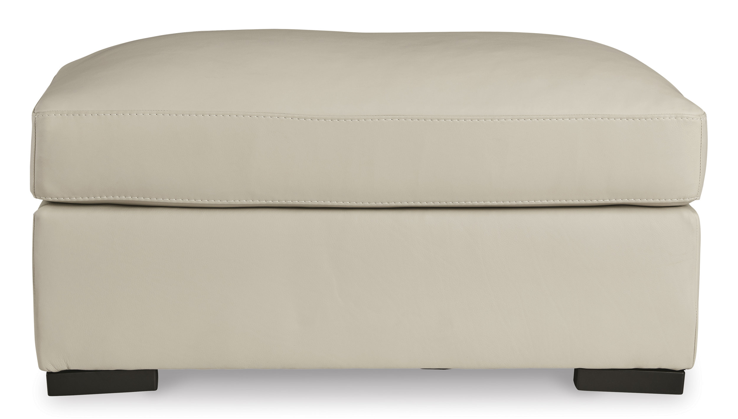 Treasure Trove 34" Rectangular Leather Ottoman - Almond Brown with Nailhead Trim