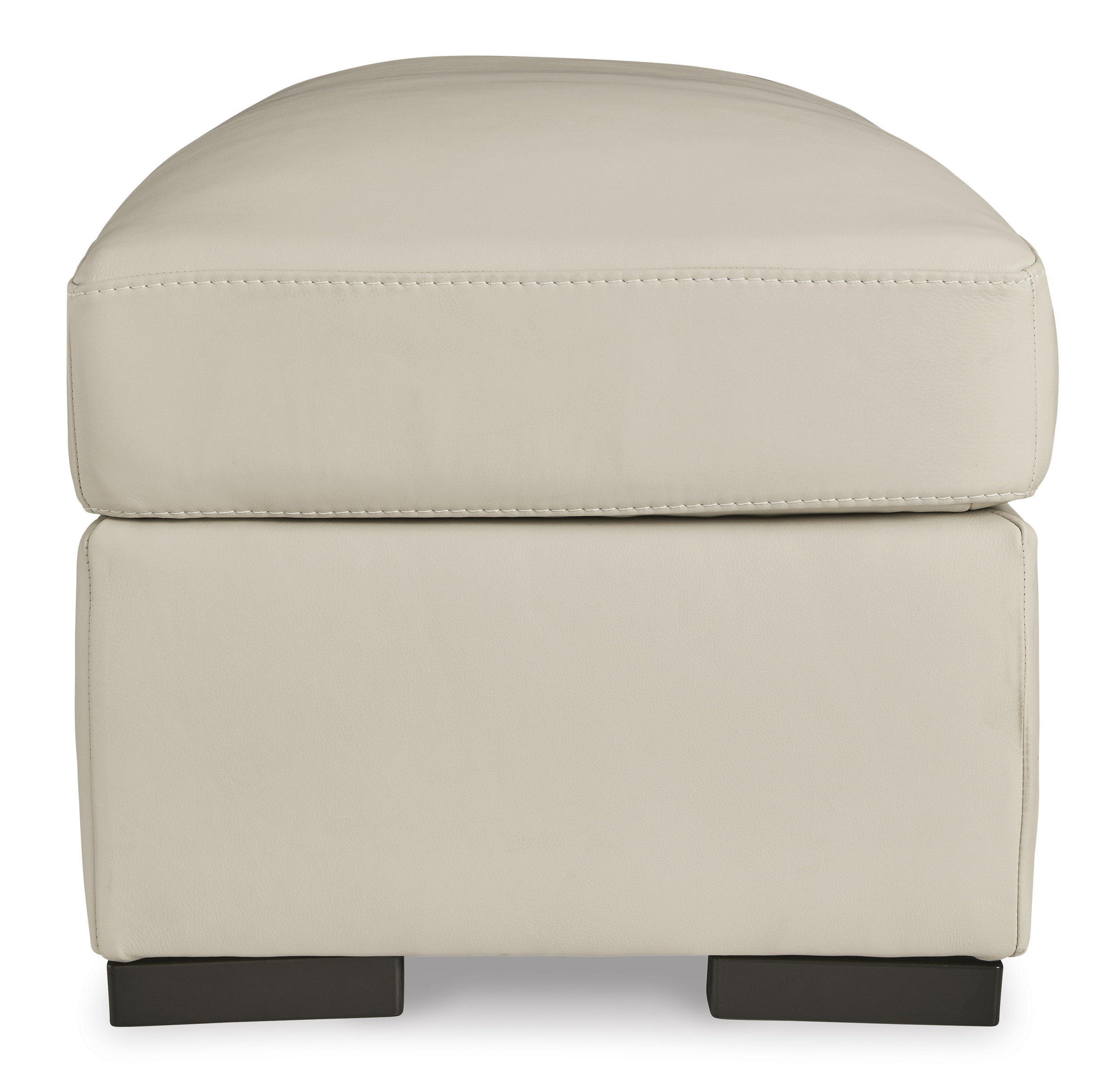 Treasure Trove 34" Rectangular Leather Ottoman - Almond Brown with Nailhead Trim