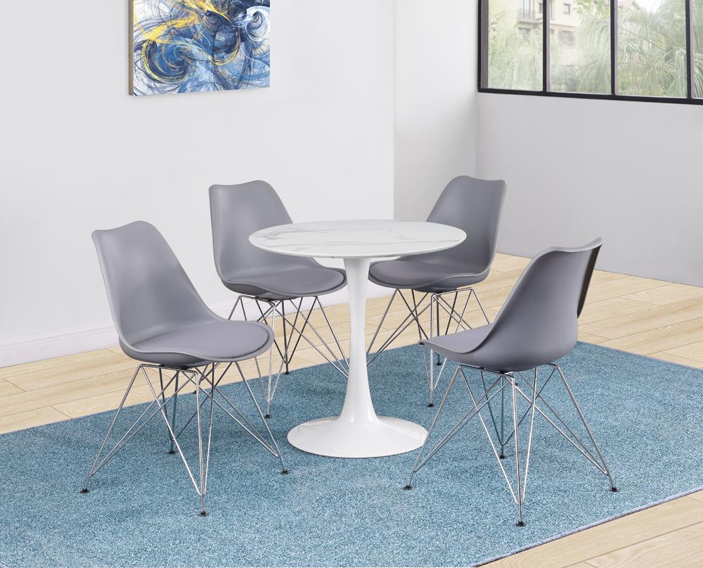 Arkell 30" Round Faux Marble Pedestal Dining Table