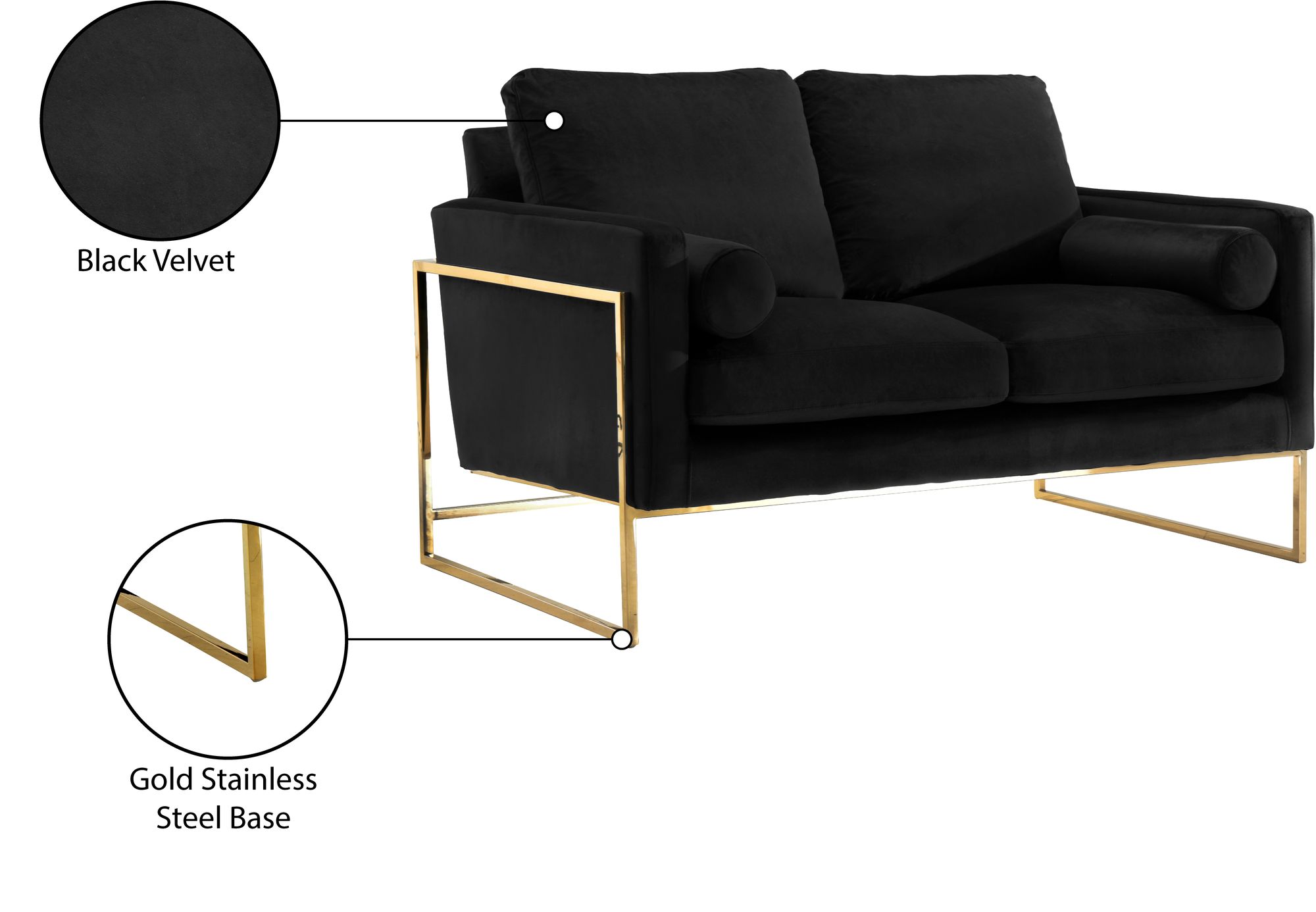 Mila Velvet Loveseat