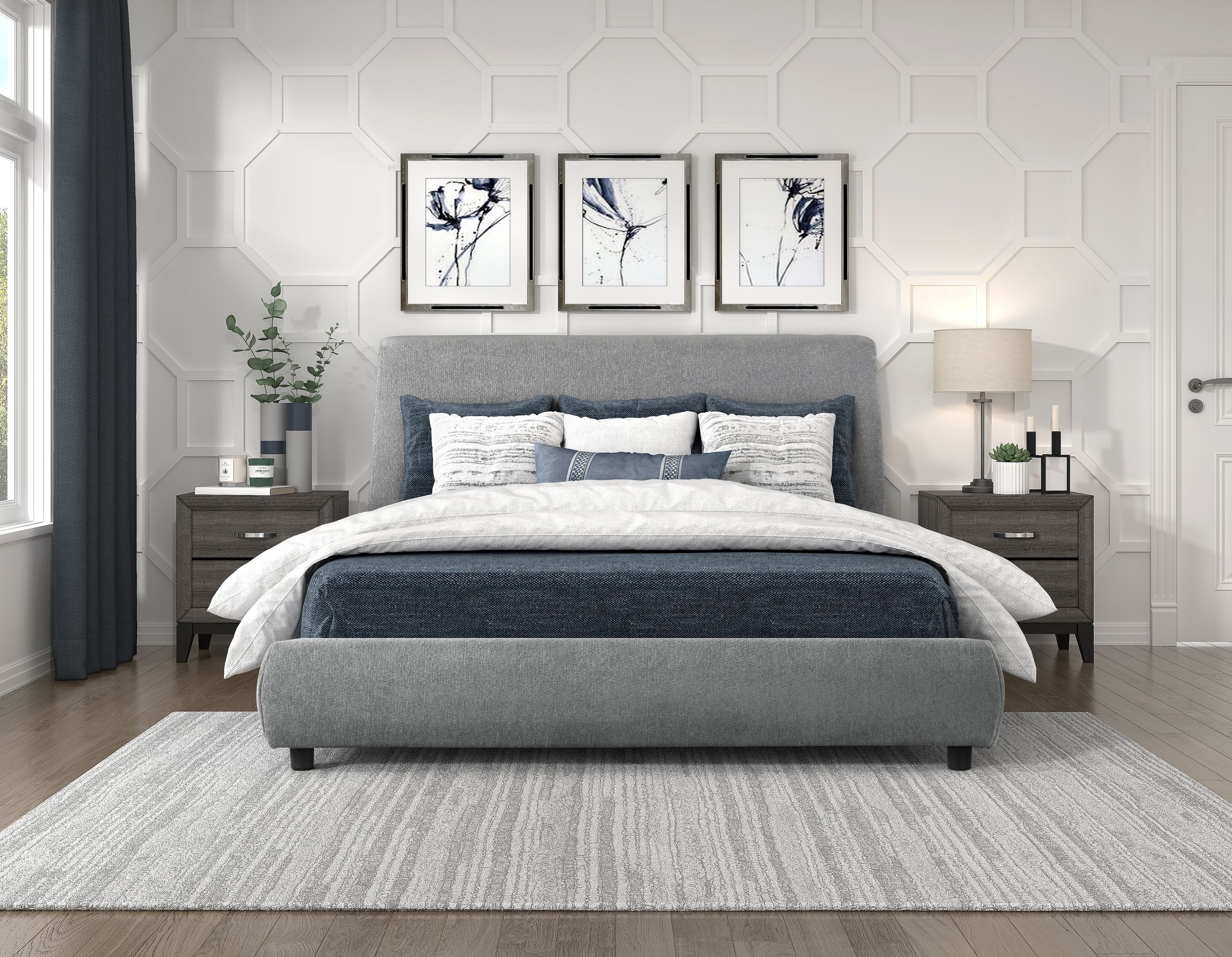 Alford Chenille Eastern King Platform Bed