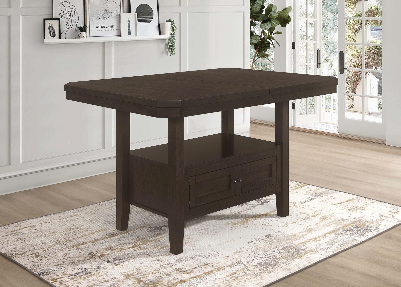 Prentiss Extendable Rectangular Wood Veneer Counter Height Table with Butterfly Leaf