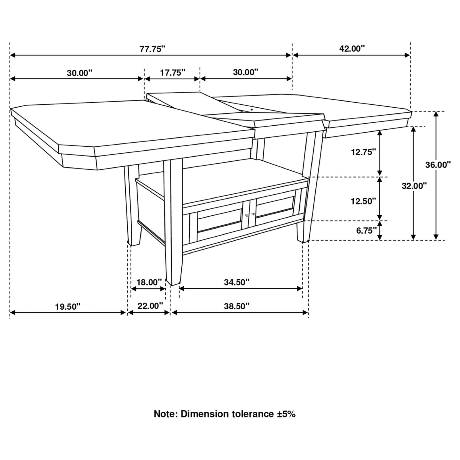 Prentiss Extendable Rectangular Wood Veneer Counter Height Table with Butterfly Leaf