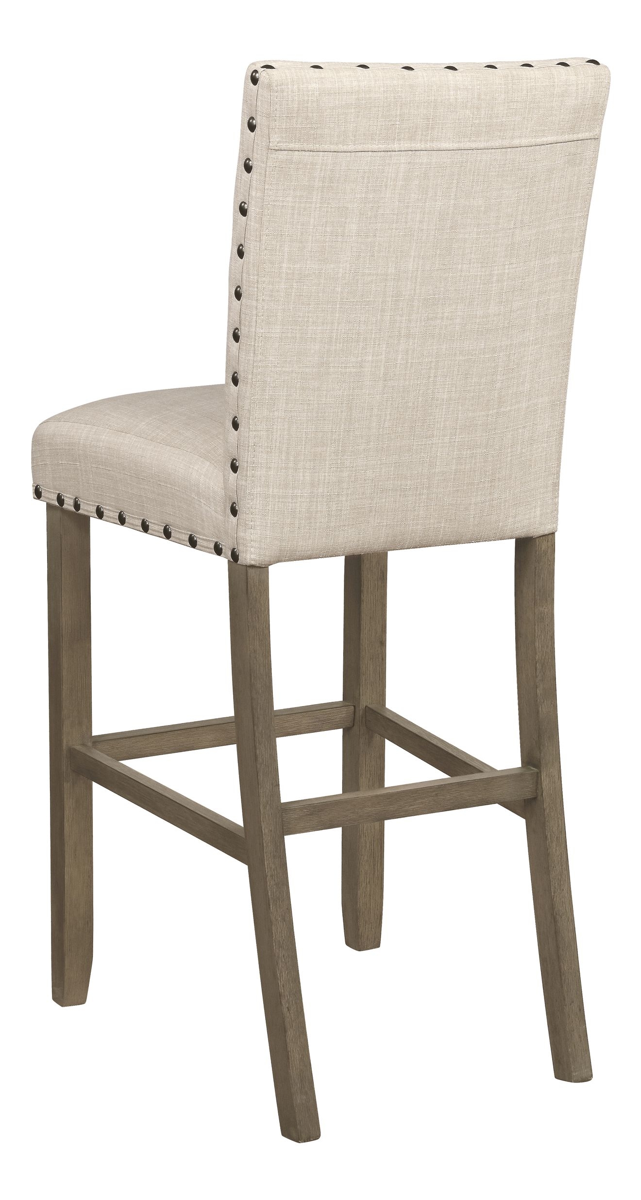 Ralland Fabric Bar Stool with Nailhead Trim